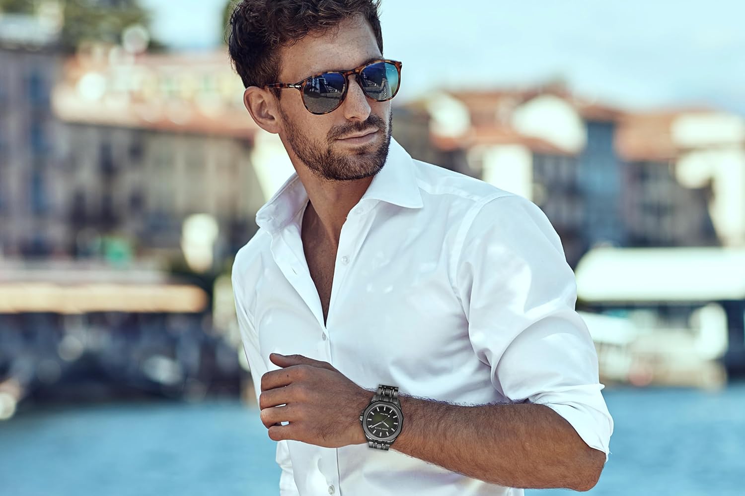 Perry Ellis Solar Powered Mens Watch | Alloy Bracelet | Water-Resistant Analog Wrist Watches for Men | 42mm Case | Relojes para Hombres | Elegant Gift for Man - Image 5