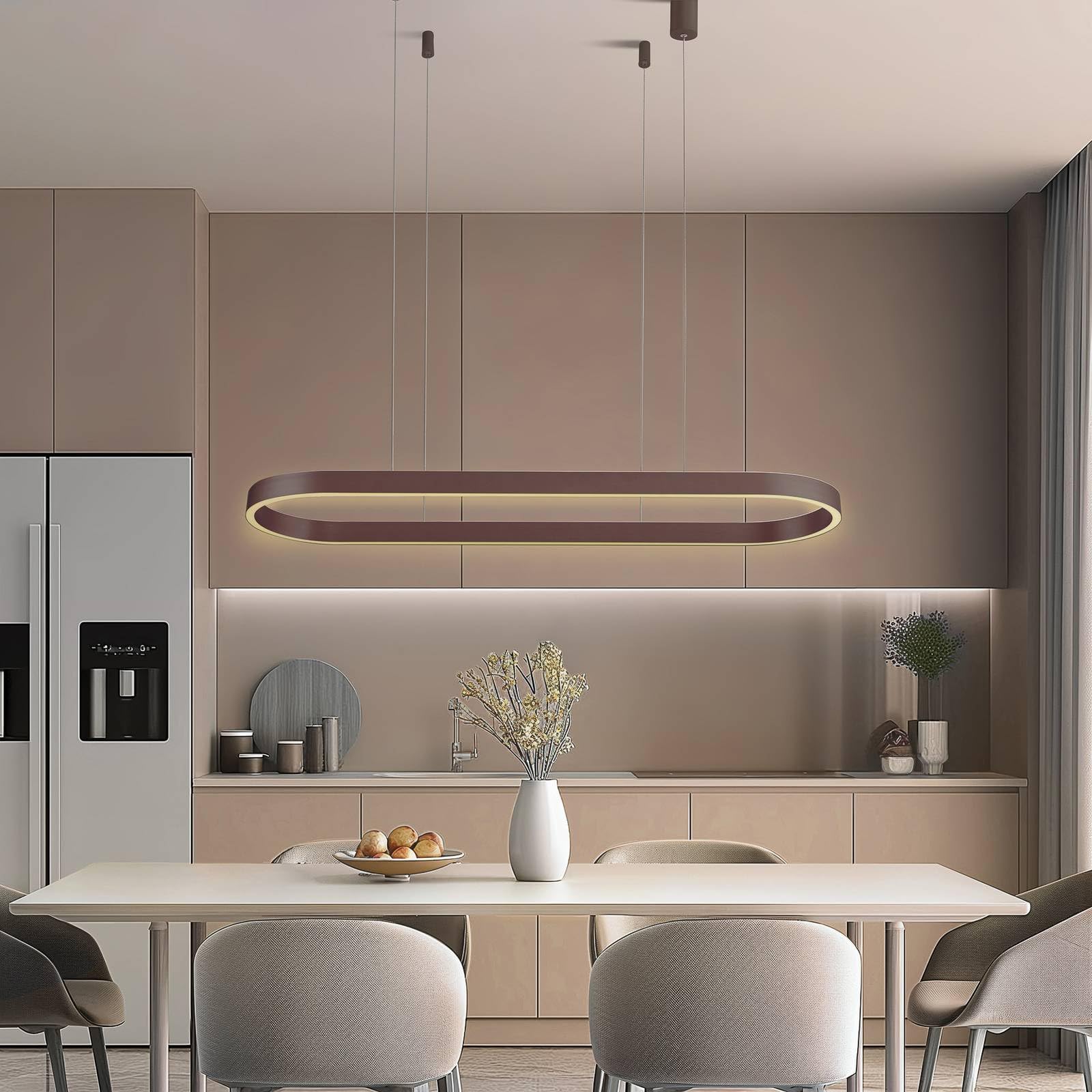 Lucande Melinay (nowoczesny) LED w kolorze brązowym wykonana z aluminium e.o. do salonu i jadalni (1 płomień