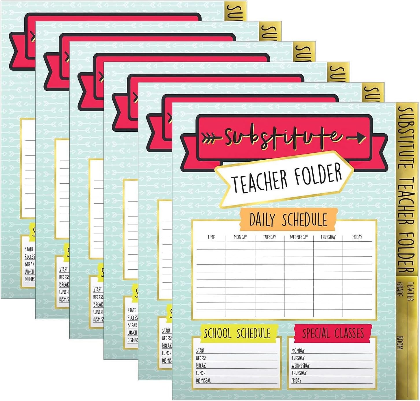 Carson Dellosa Education Aim High Substitute Teacher Folder, Multicolored, Pack of 6 (CD-136020-6)