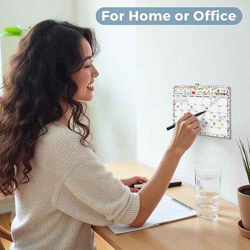 Miniatura 2 de CRANBURY - Calendario de pared pequeño 2026 de 8 x 6 pulgadas, calendario pequeño colgante, diseños mensuales de temporadas coloridas, para usar en