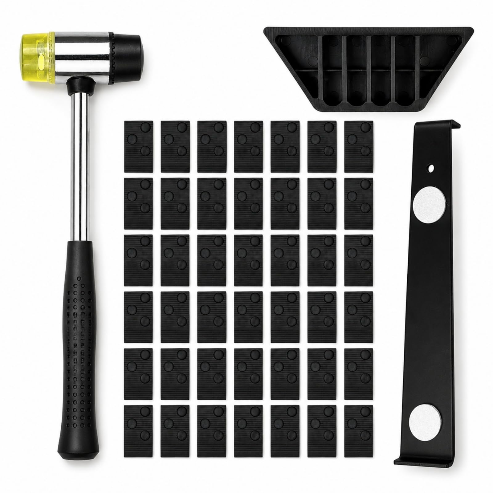 HANXIANG Laminate Wood Flooring Installation Kit with 50 Spacers, Mallet, Block and Pull Bar