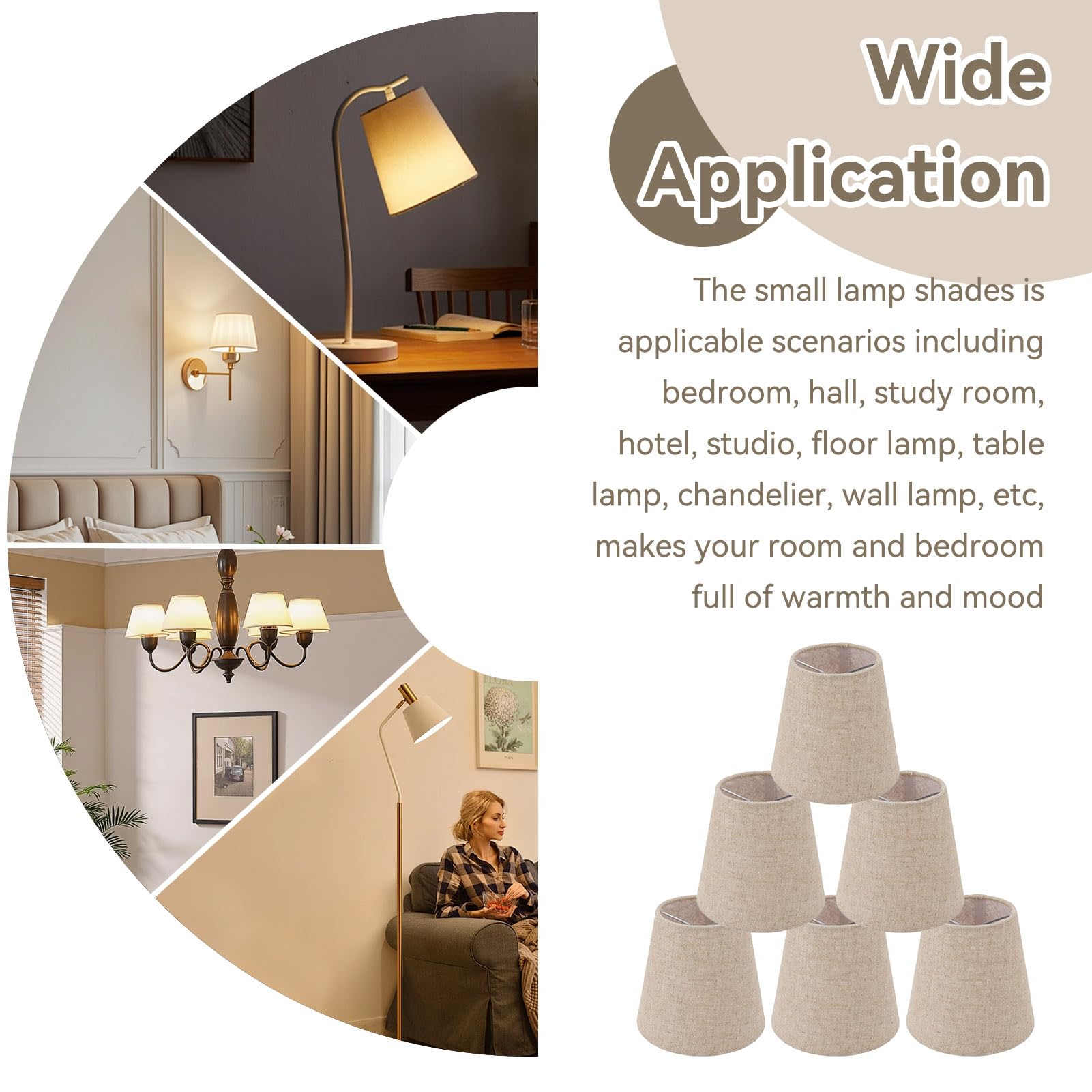 6 Pièces Petit Abat-Jour À Clipser Sur L'ampoule, Abat-Jour Pour Lampes De Table Lampe 3.7×5.1×5.5in Mini Abat-Jours Baril Remplacement Abat Jours Abatjour Lampe De Chevet Pour Lustre De Table