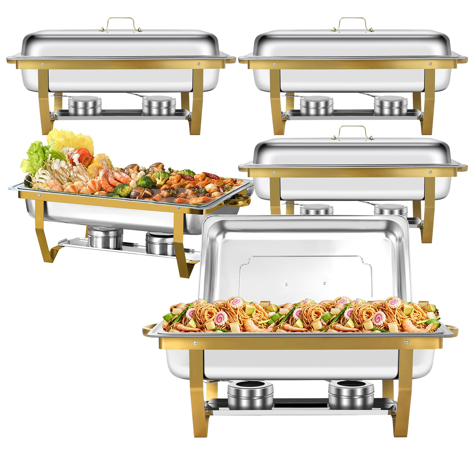 Photo 1 of PRIJESSE 5 Pack Chafing Dishes for Buffet, 8QT Chafing Dish Buffet Sets