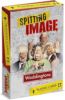 Waddingtons Number 1 Spitting Image Playing Cards Game, play with characters from the TV series including Boris Johnson and Meghan Markle, gift and toy for players aged 8 plus