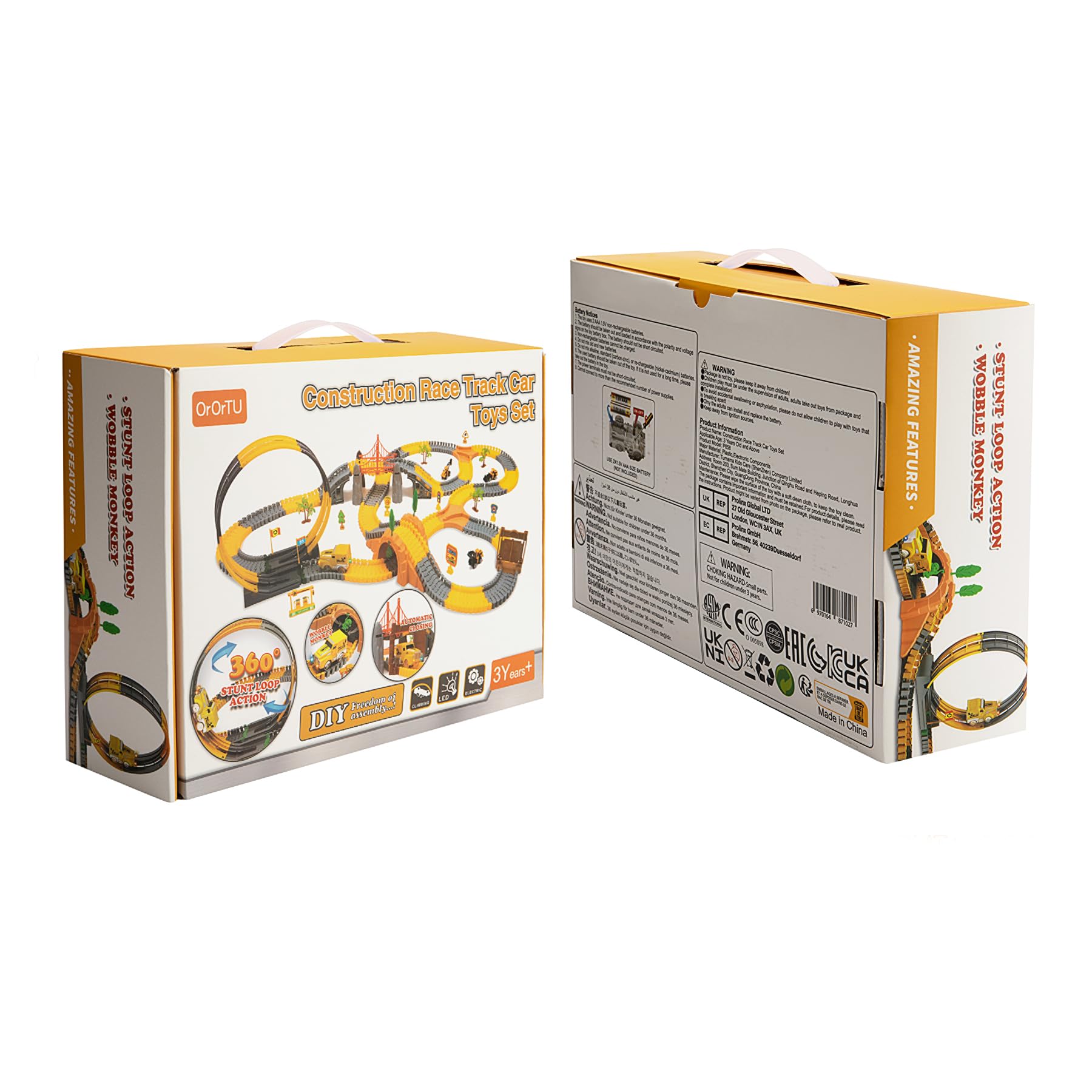 OR TU Circuit Coche Niño 342 Piezas Circuito Tren Eléctrico Juguete Niño Regalo 3 4 5 6+ Años Construcción para Niños 360° Pista de Hebilla Flexible Vía Ferrocarril