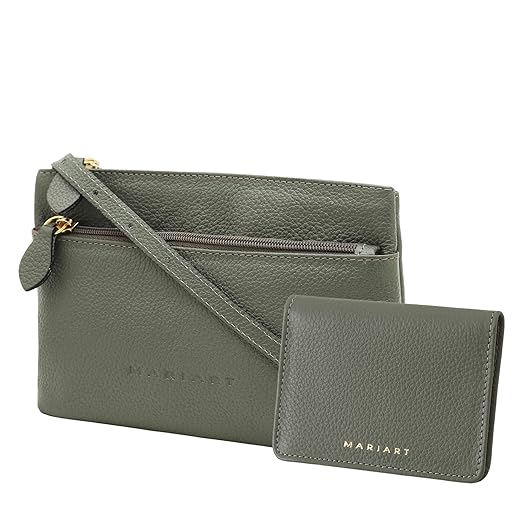 Mariart Ágata + 674 Kit de Bolsa e Carteira Feminina em Couro Bovino Legítimo