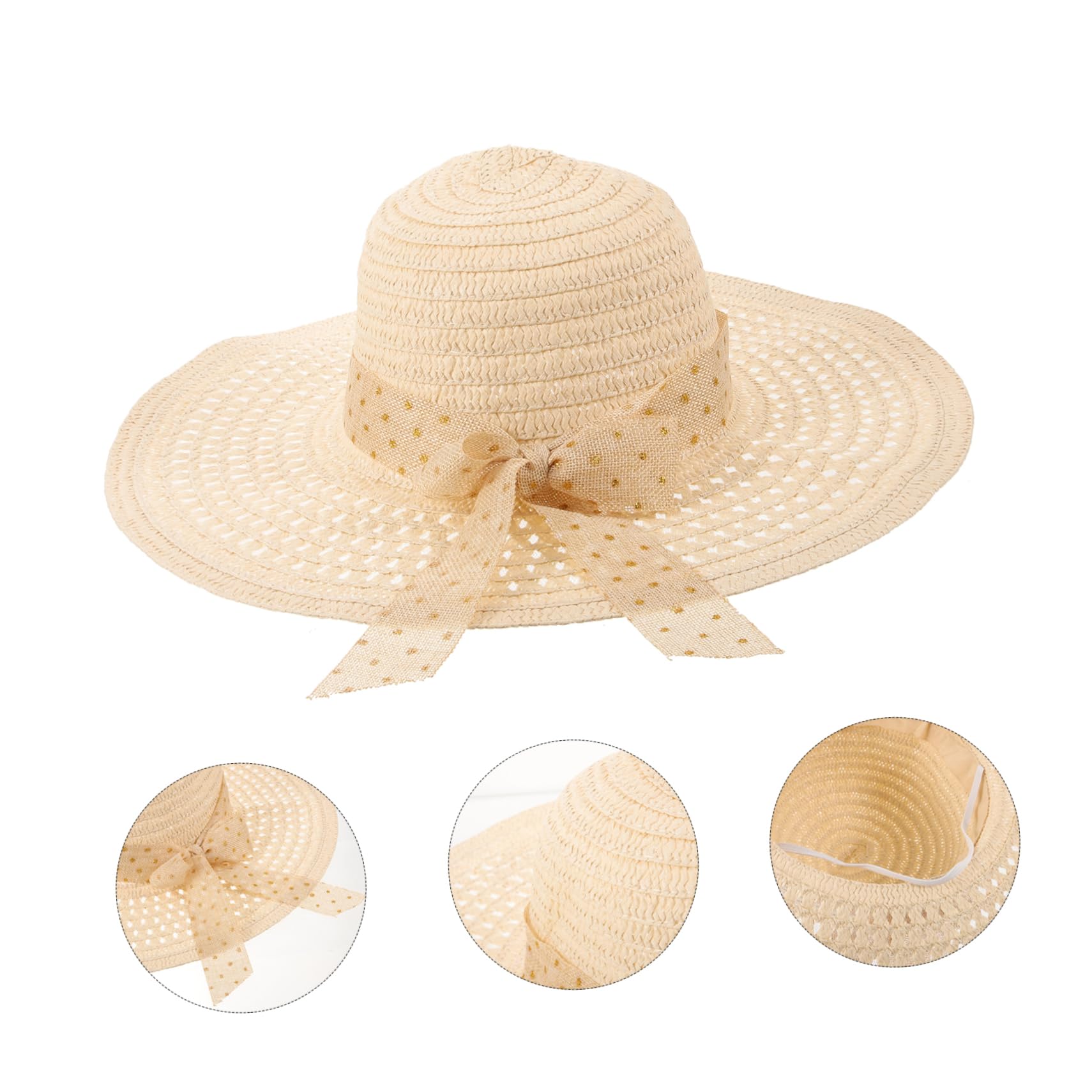 Kisangel Cappello Sole Intrecciata Cappello Multifunzionale con Visiera Larga per Spiaggia e attività e Traspirante Design Moda Facile Riporre