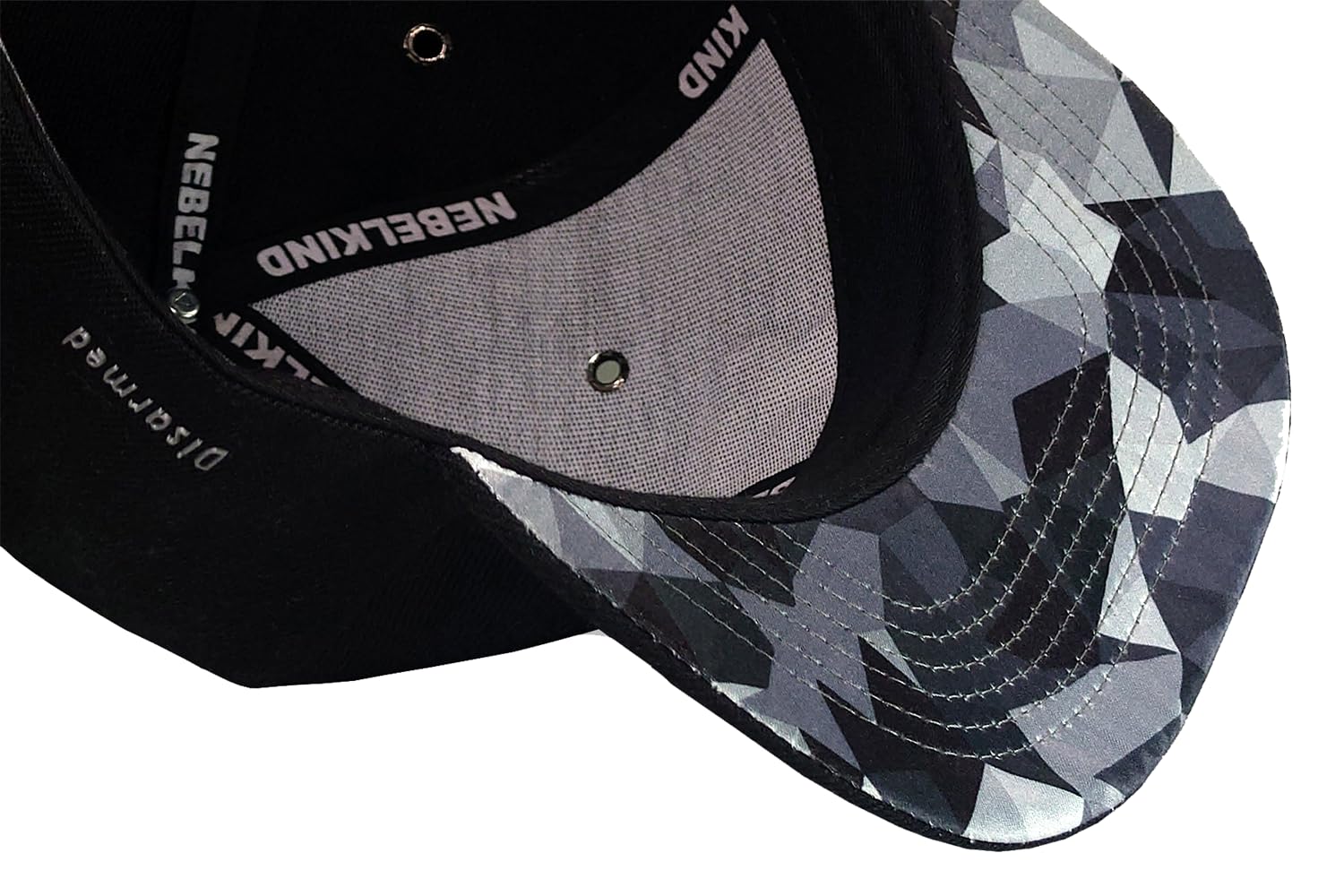 Nebelkind Gorra-Snapback Cap Disarmed Negro, Hombre Mujer Unisex, Talla Unica, tamaño Ajustable, Gorra de béisbol Moda, Estilo Streetwear, Gorras de béisbol con Visera Recta