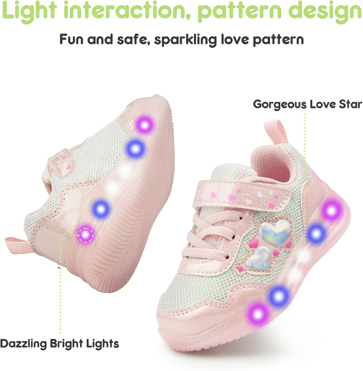 YESKIS Toddler Boys Girls Light Up Shoes LED Flashing Lightweight Mesh Breathable Adorable Running Sneakers for Toddler and Little Kid - Image 5