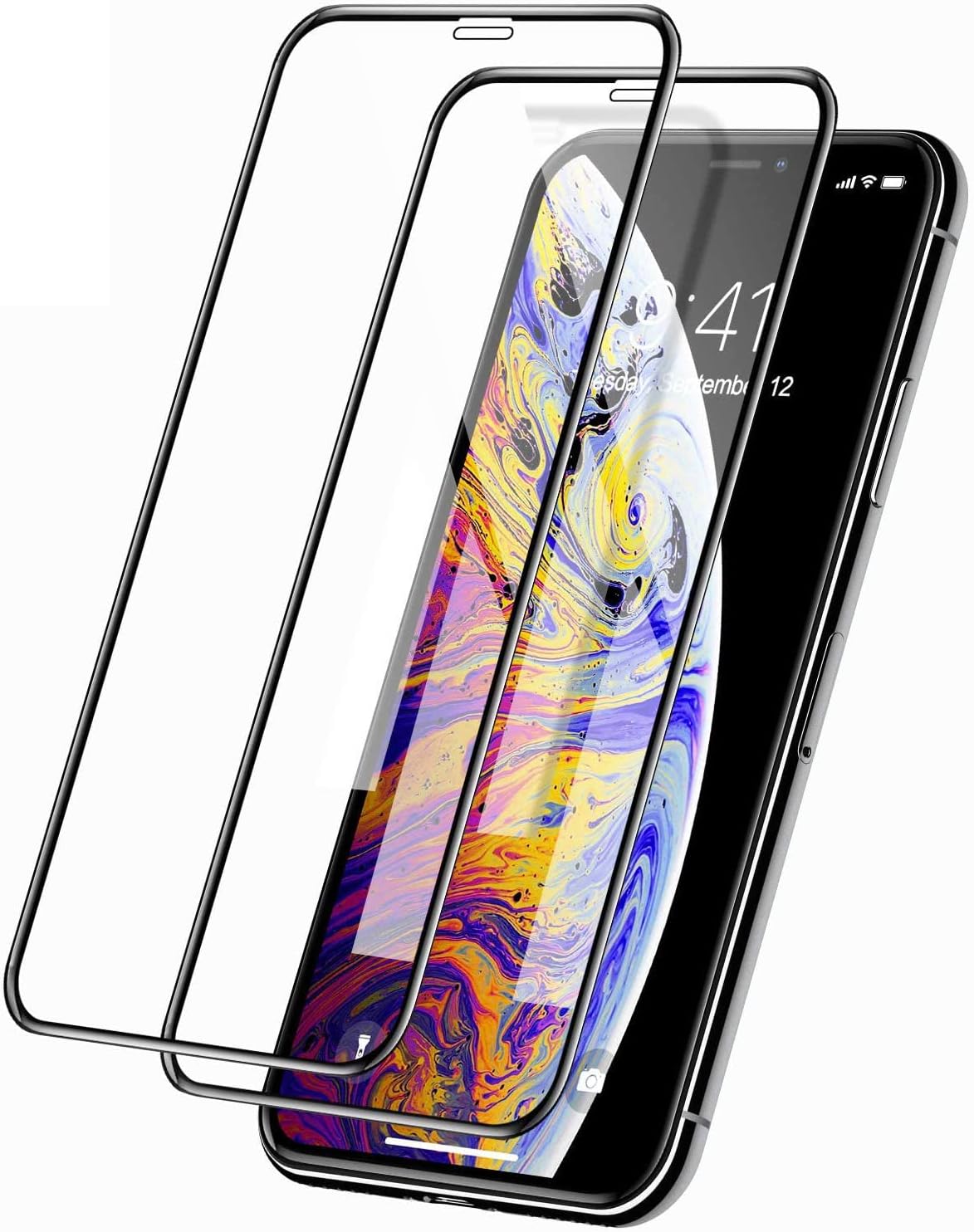 2-Pack Full Coverage Screen Protectors for Apple iPhone 11 Pro, iPhone Xs and IPhone X 5.8-Inch, Premium Tempered Glass Film, Full Protection, High Clarity, Case-Friendly