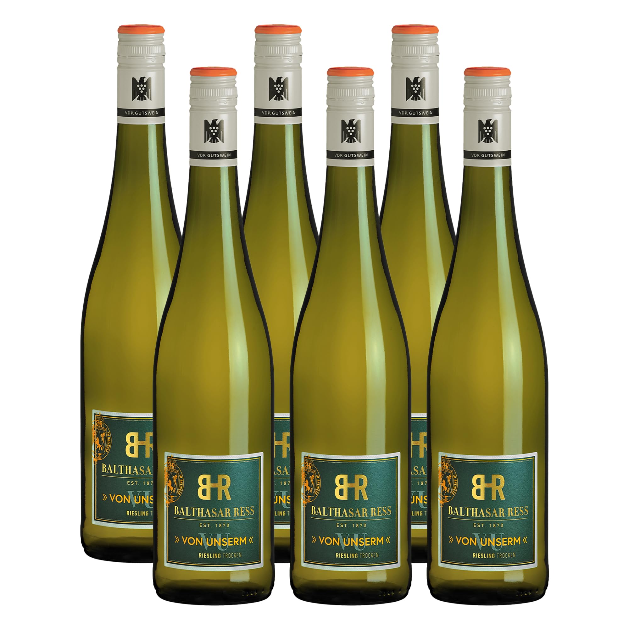 Balthasar Ress 2025 Von Unserm Riesling trocken im 6er-Paket, VDP.GUTSWEIN Rheingau, weißwein trocken mit Pfirsich und Limette