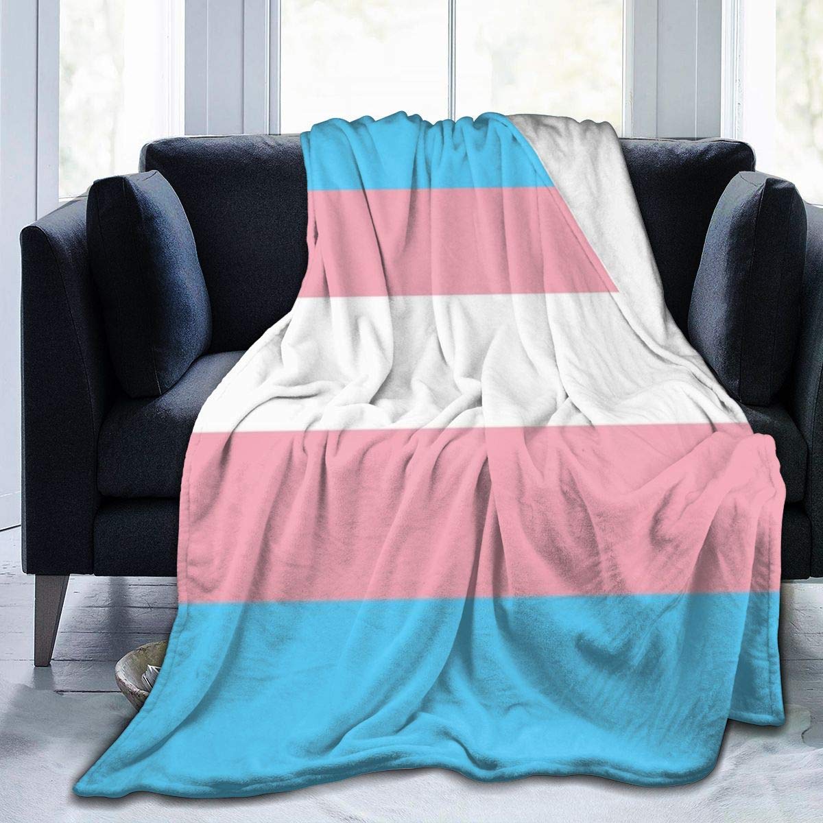 SKT T1 Nichtbinäre Flaggen-Decke – Ultraweiche Fleecedecke In Bunten Streifen, 127 X 152 Cm