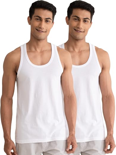DAMENSCH Regular Fit Solid Round Neck Vest Sleeveless Moisture Wicking Anti-Bacterial Anti Odour Soft & Durable Stretchabl...