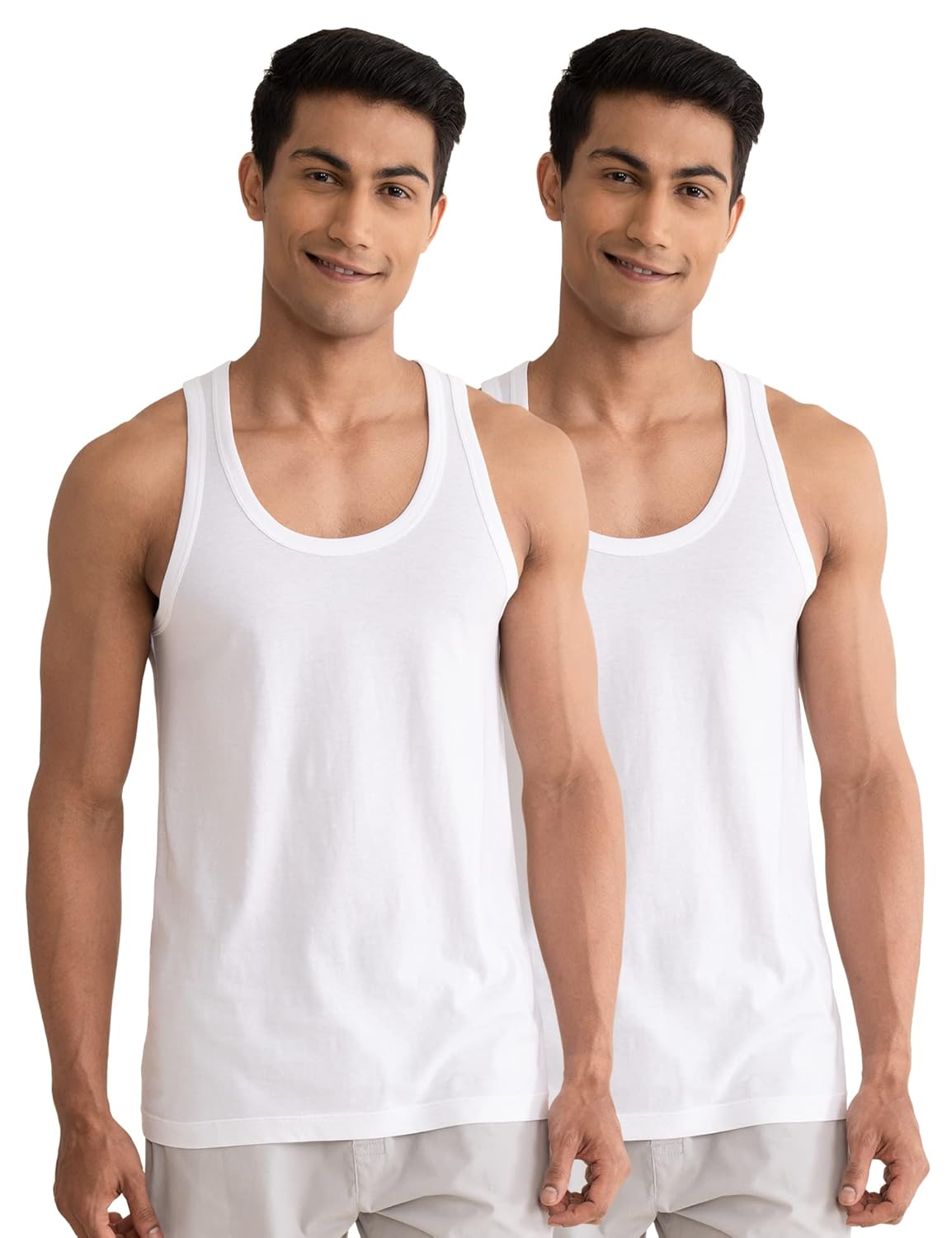 DAMENSCH Regular Fit Cotton Vest for Men Pack of 2| 100% Cotton Fabric, Anti-Bacterial Finish DAMENSCH Regular Fit Cotton Vest for Men Pack of 2| 100% Cotton Fabric, Anti-Bacterial Finish