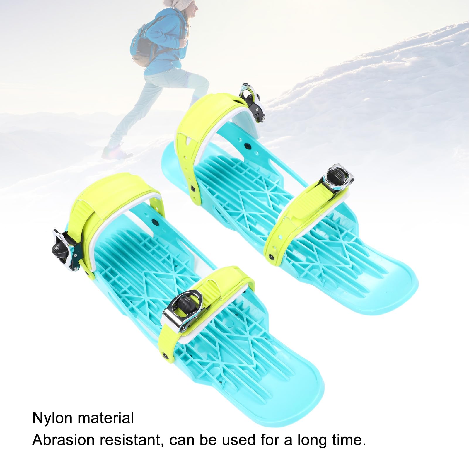 Focket Mini Kurz Ski Skates für Schnee, Verstellbare Kurze Snowskates mit Aufbewahrungstasche, Snowblades Skiboard Ski für Winterschuhe, Outdoor Skifahren, Mini Ski Skates, Skischuhe