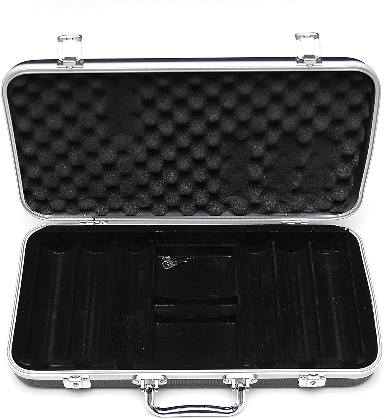 HAN'S DELTA Monte Carlo Poker Club Chip Set 14 Gram for Texas Hold'em, Blackjack, Casino Gambling with Black ABS Case, Cards, Dealer Button (Choose 300 or 500 Chips Set)