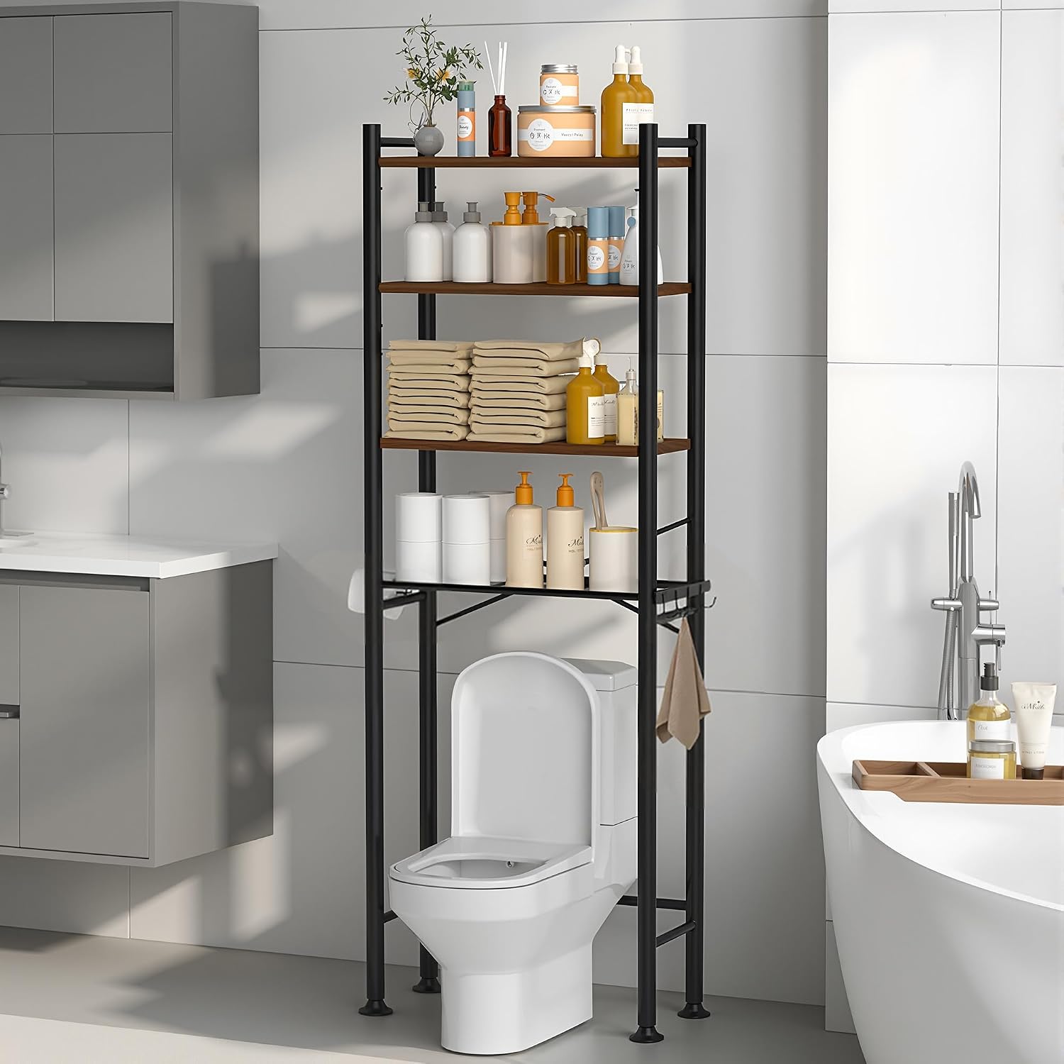 GloTika 4-Tier Over-The-Toilet Storage Rack