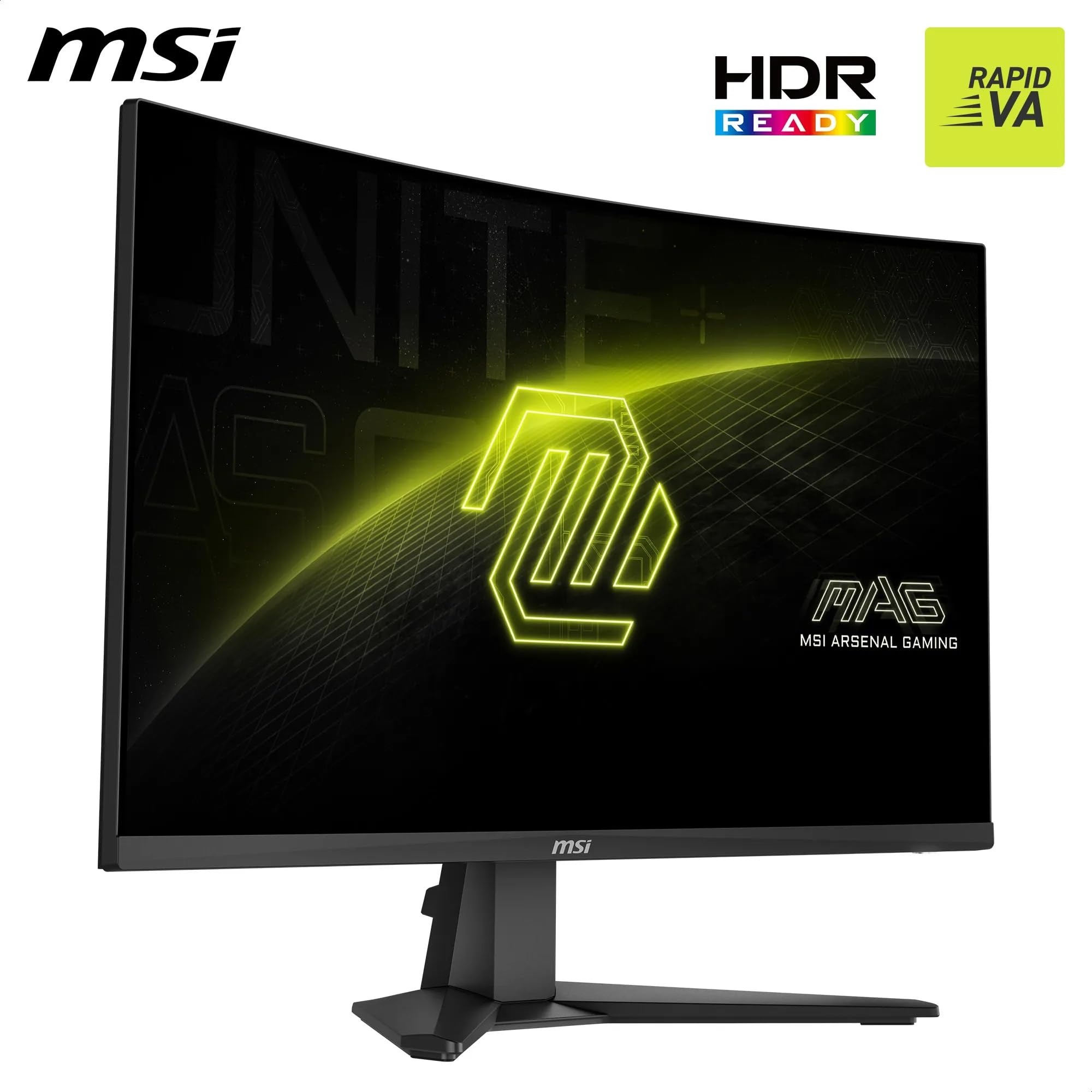 msi MAG 276CFA E20 Monitor Gaming 27" FHD Curvo 1500R, Pannello Rapid VA 1920x1080, 200 Hz, 0,5 ms (GtG), HDR Ready, AMD FreeSync Premium, Eye Care,HDMI 2.0b, DP 1.2a, Design Frameless, VESA 100 mm