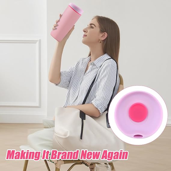 Replacement Slider Lid for Owala SmoothSip 20oz & 12oz, Top Cover Compatible with Owala Coffee Tumbler, Coffee Travel Mugs Leakproof Accessories, BPA-Free (Light Pink)