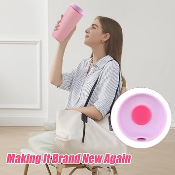 Replacement Slider Lid for Owala SmoothSip 20oz & 12oz, Top Cover Compatible with Owala Coffee Tumbler, Coffee Travel Mugs Leakproof Accessories, BPA-Free (Light Pink)