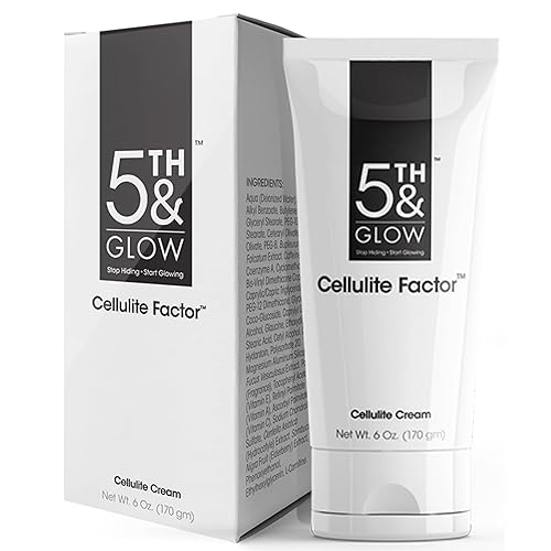 5th & Glow Cellulite Factor - Crema tensora de la piel para cuerpo, muslos, piernas y glúteos, loción anticelulítica reafirmante de la piel para una
