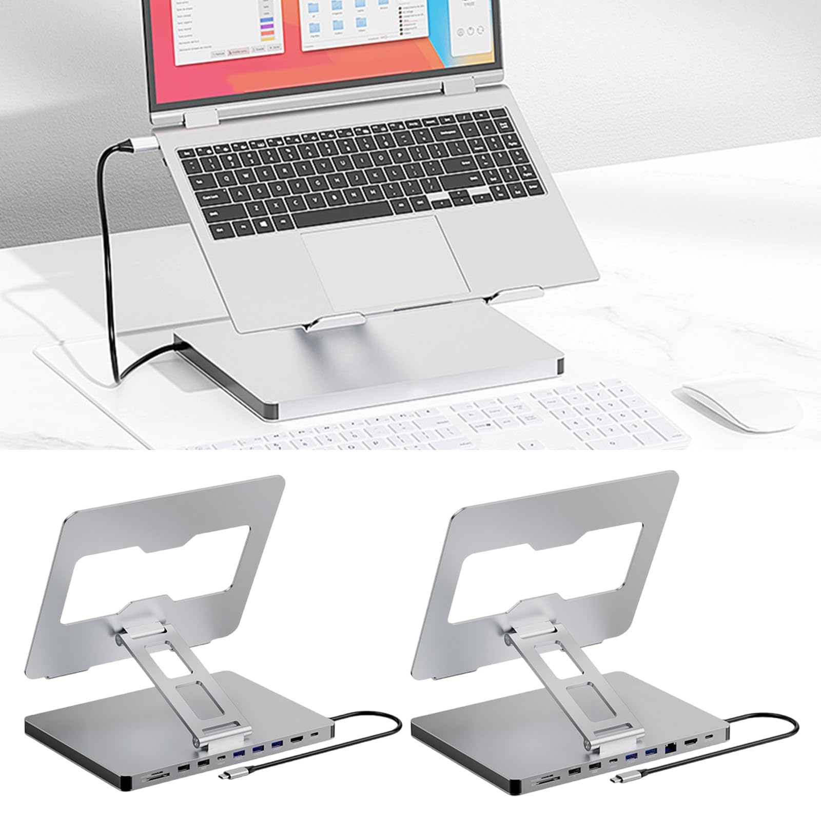 Docking station per laptop con 10 porte 3USB3.0 PD100W 4K60hz Output Notebook Holder per viaggiatori d'affari studente accessorio per laptop