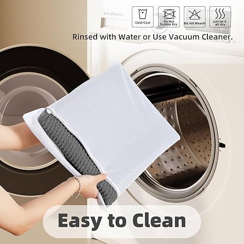 Miniatura 6 de Alfombras de baño antideslizantes, lavables, súper absorbentes, delgadas, de secado rápido, de pelo bajo, color gris oscuro, 24 x 47 pulgadas