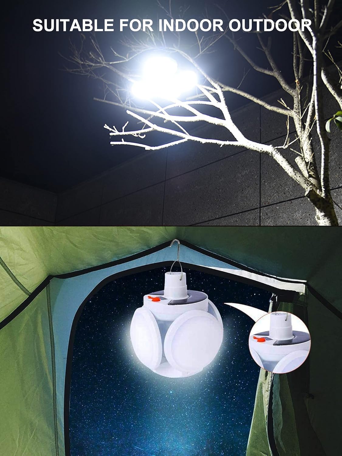 Folding Rechargeable Camping Lights Lantern with Remote,Solar Emergency Tent Lights with Hanging Hook,IP65 Waterproof Portable Flashlight Camping Lamp for Hurricane Outdoor Outages Survival Kit
