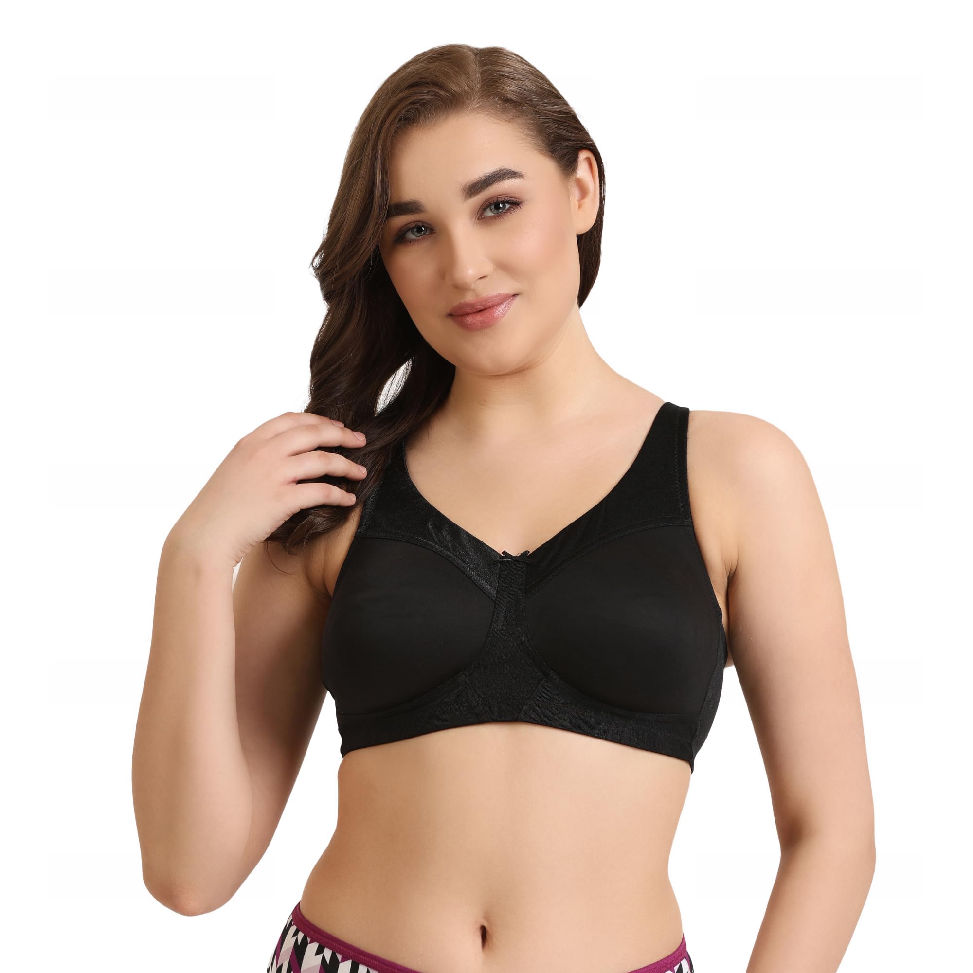 Full Coverage Non-Wired Non-Padded Spacer Cup Bra – Modern Style, Adjustable, Available in Nude, Copper, Blue, Black, Sizes 32-40-picture-54