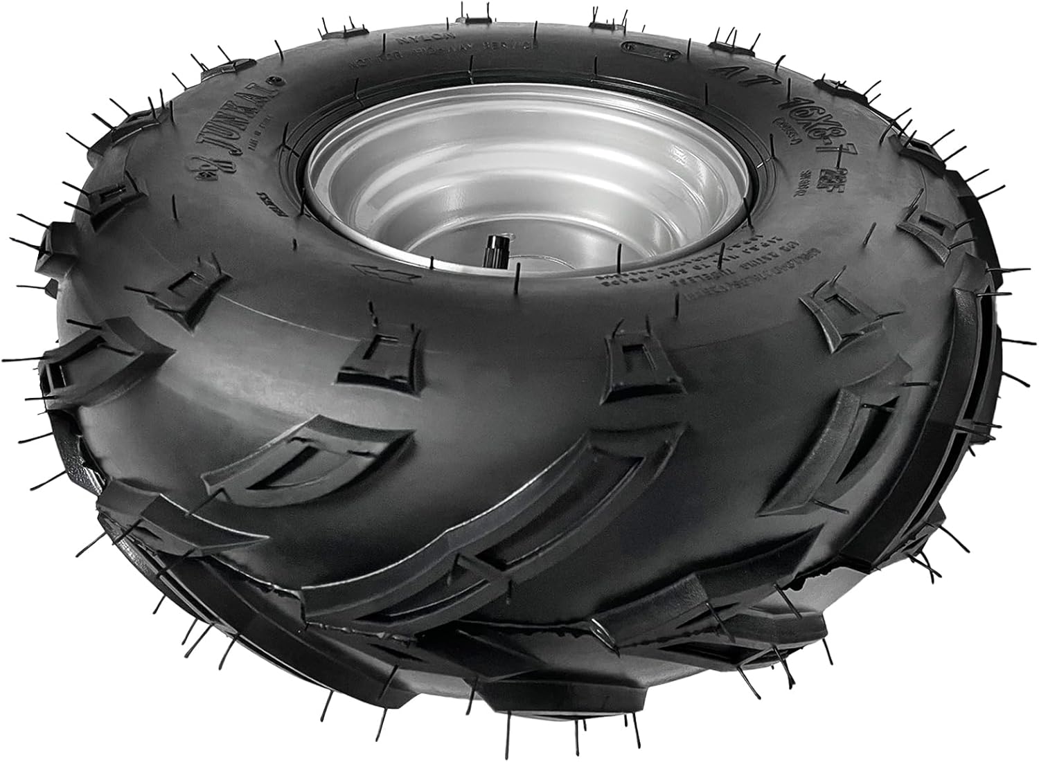 16x8-7 ATV Go Kart Tire with Wheel Kit – 200/55-7 Tubeless Tire, 7-inch Rim, 3-Bolt Wheel Hub, 160lbs Max Load, for Off-Road Vehicles ATV Golf Cart Mini Bike Quad Buggy 4 Wheelers Drift Trike