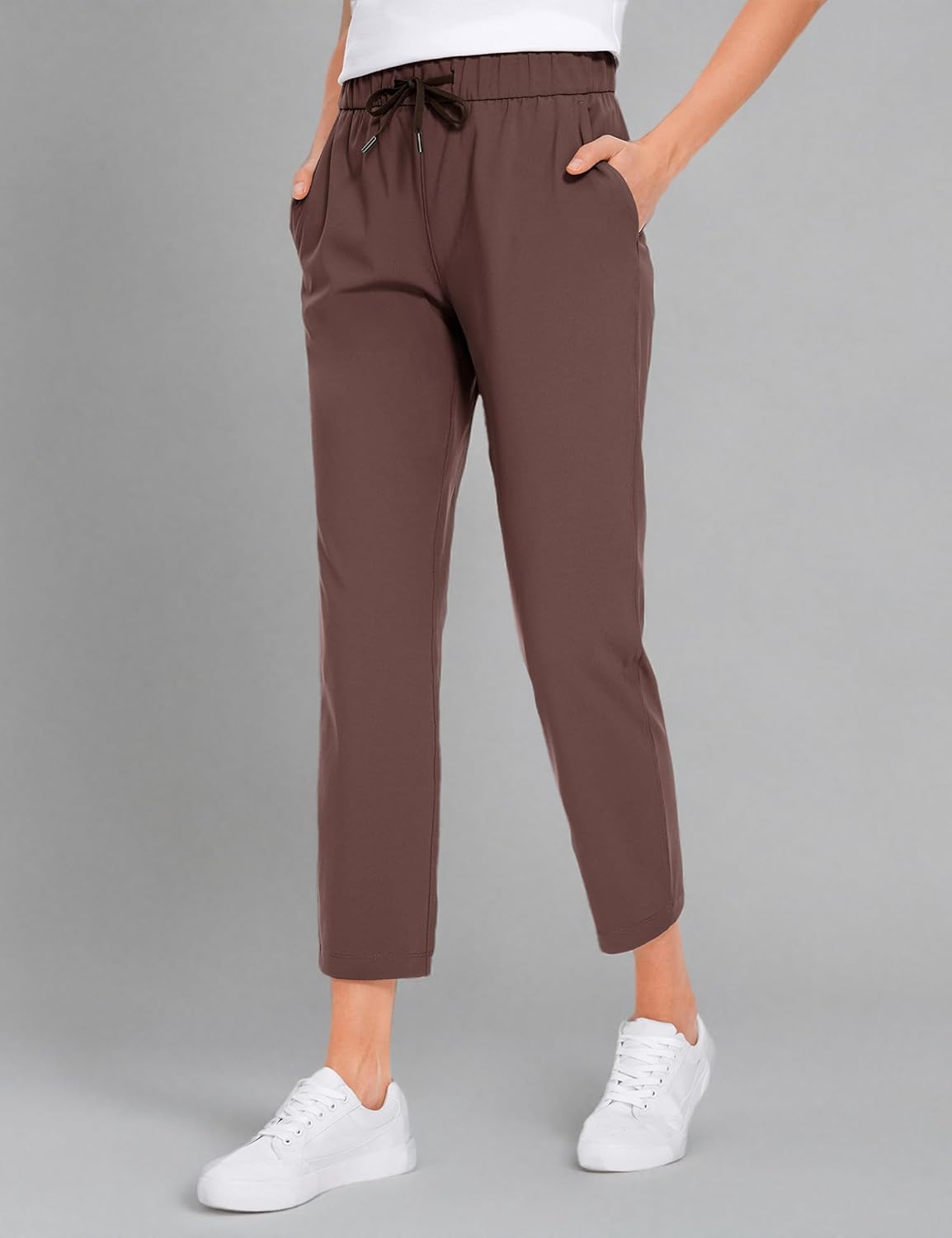 CRZ YOGA Womens High Waisted 4-Way Stretch Golf Capris 25" Short - Work Pants Athletic Lounge Workout Ankle Pants - Image 5