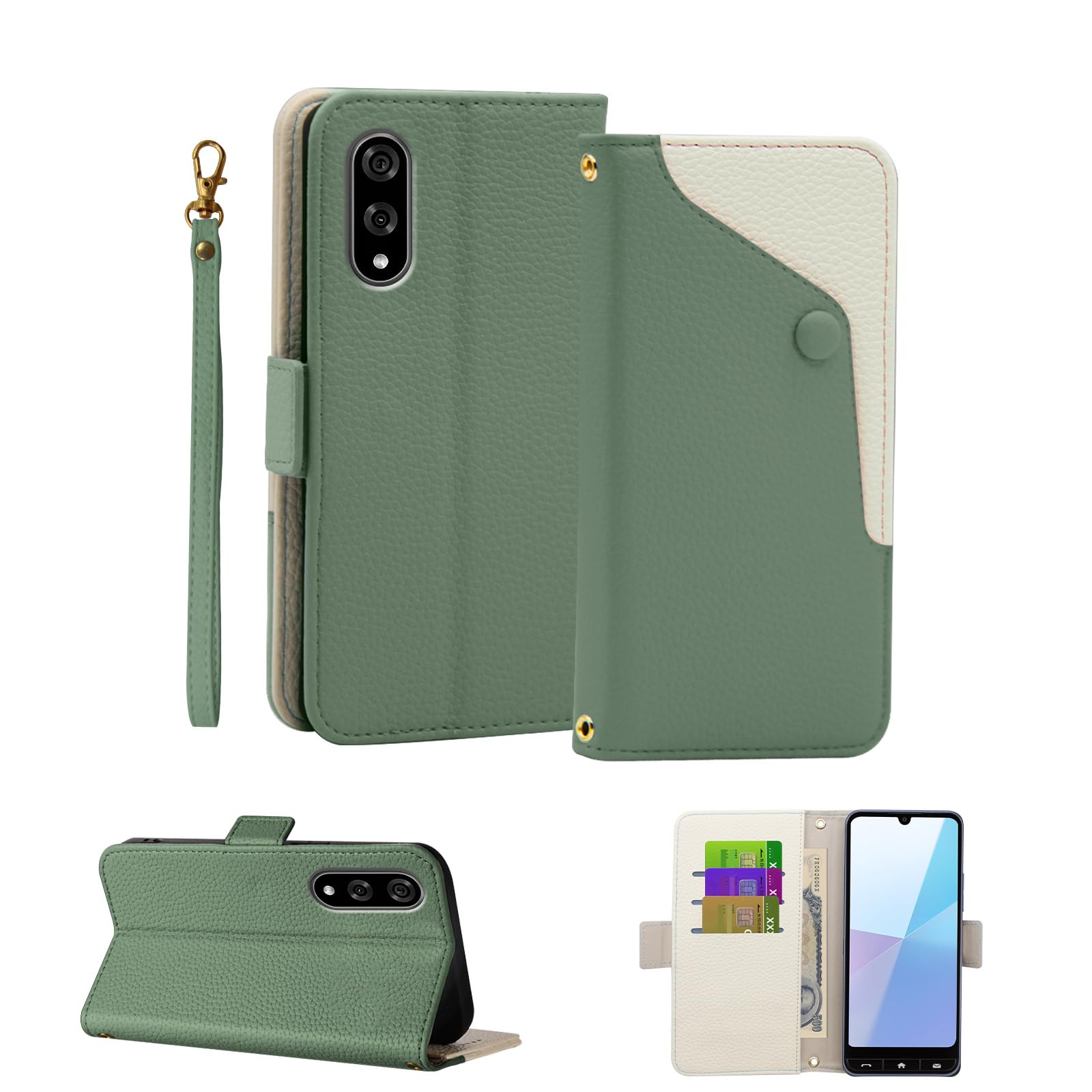 BASIO Active3 ケース 手帳型 京セラ ベイシオアクティブ3 ケース 財布型 basio active3 カバー スマホ高級PUレザー UQ mobile au KYG04 兼用 おしゃれ 人気 上質 全面保護 耐衝撃 マグネット式 カード収納 スタンド機能 耐久性 軽量 便利