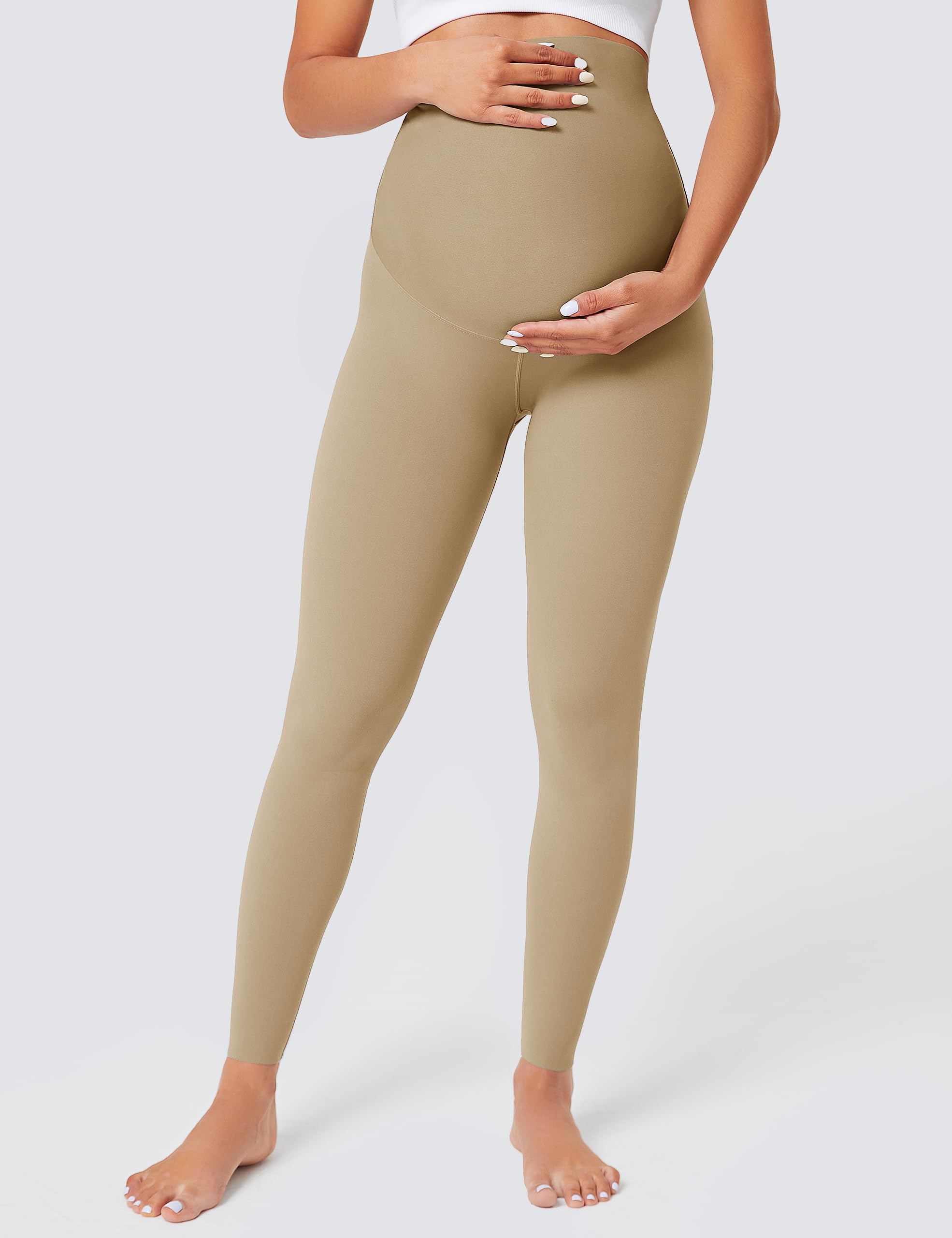 BAYDI Nudi Legging de grossesse pour femme avec poches, opaque, long, taille haute, doux et élastique