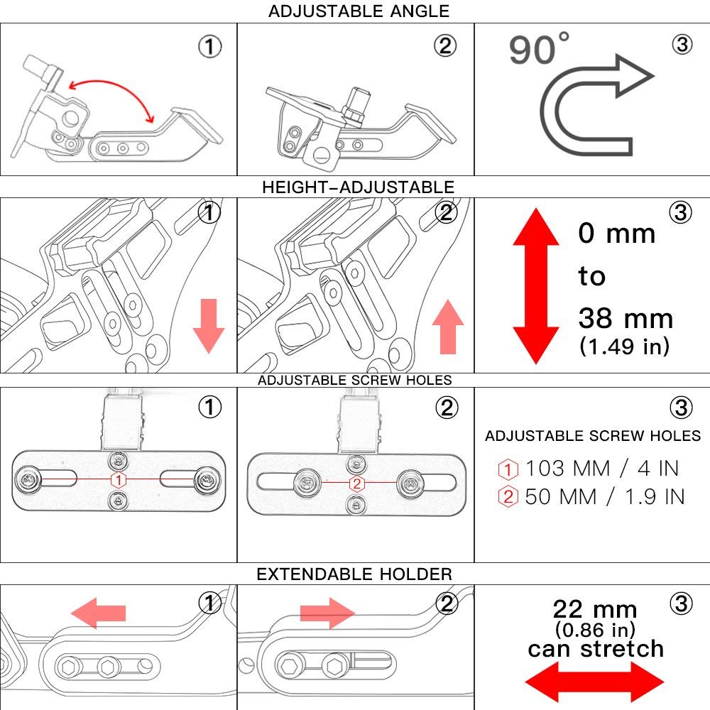 Portamatriculas Soporte de Matrículas Fender Eliminator para Z750 Z800 Z900 Z1000 Z300 Z250 GSXR 600 750 1000 Duke 125 200 250 390 690 S1000RR S1000R S1000XR F650GS F700GS F800GS (Titanio)
