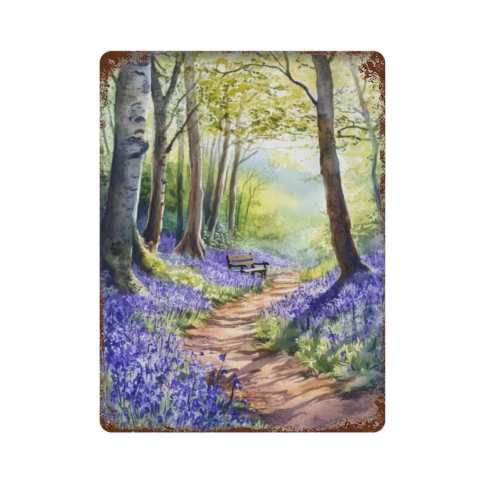 xiaoxiaoshen Forest of Dean UK Woodland Scenic1 Wall Decor Art Metal Tin Poster Modern Home Decor Art Home Bar Shop Decorations Vintage Sign 40x30cm