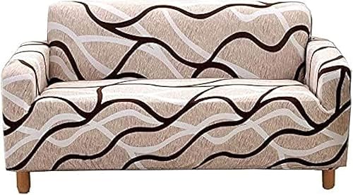 Miniatura 16 de AURLOE Funda de sofá estampada, Juego de funda elástica para sillón, funda de sofá biplaza con patrones para sillón con cojines de 2 plazas (XLK, 2
