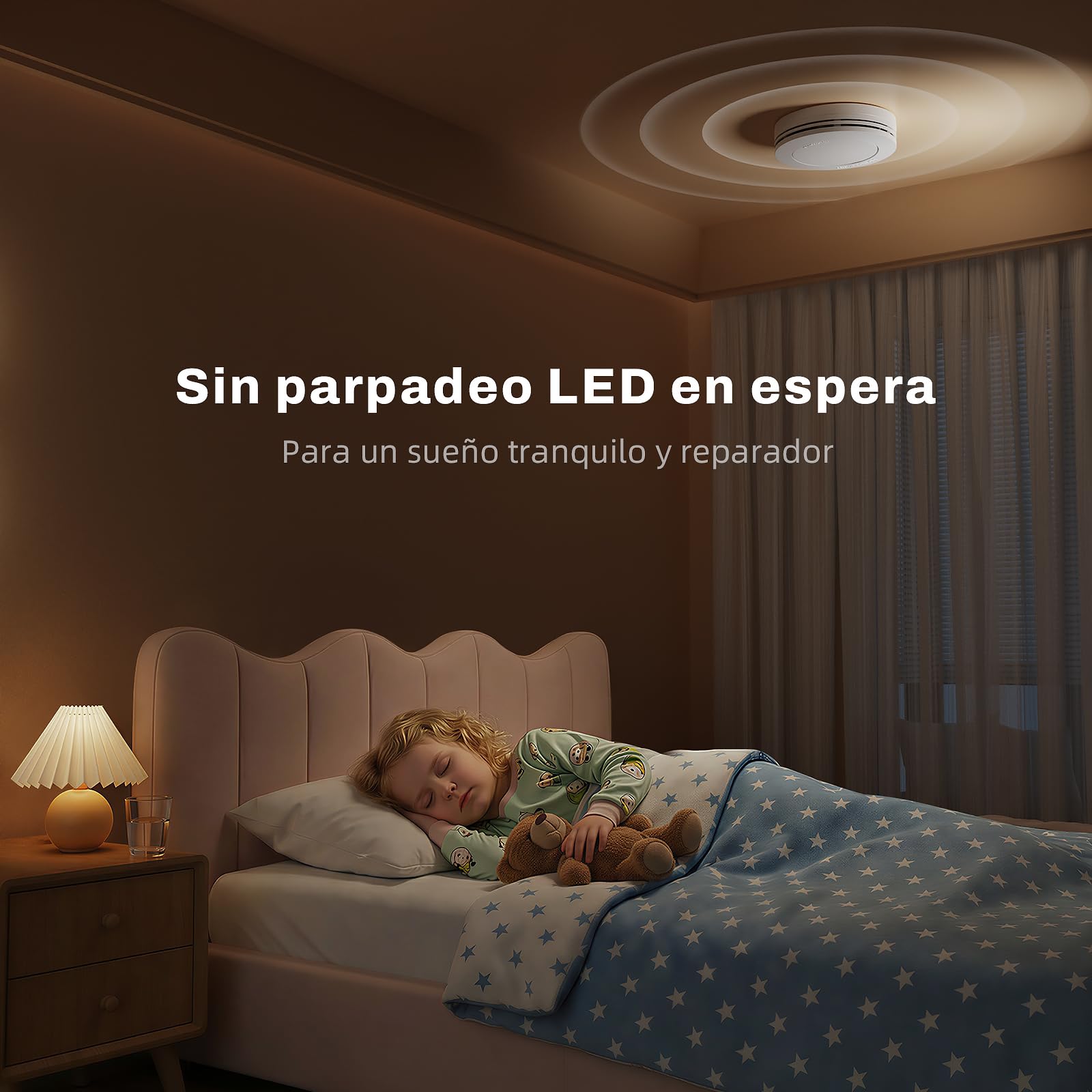 Safeliveo Detector de Humo- Alarma de Incendio para el hogar - Batería de 10 años - Sin LED Intermitente - Función de Prueba y Silencio - con Almohadillas Adhesivas - Conforme a EN 14604-3 Piezas