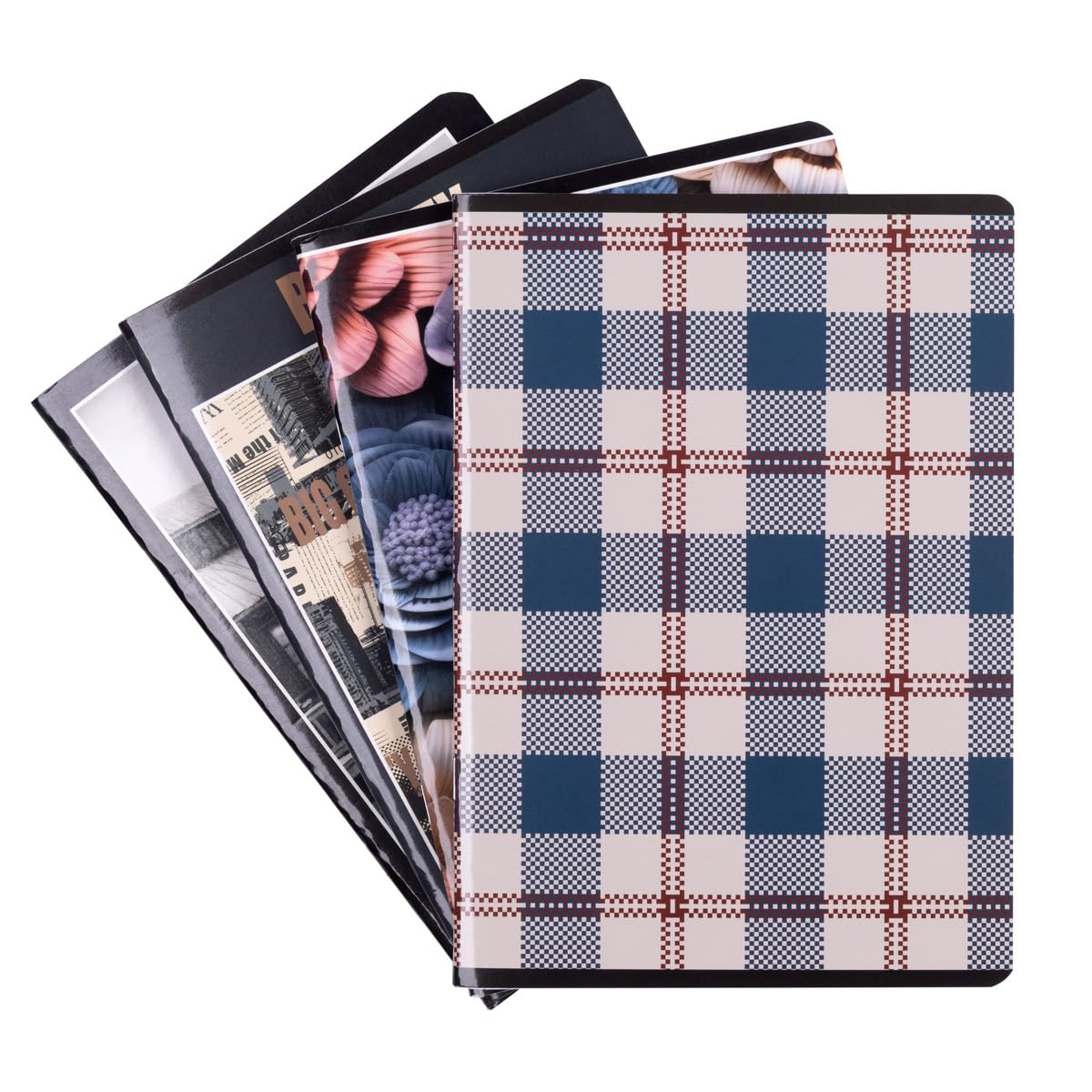 gimboo Exercise Book/Format A5 80/80 Sheets Squared/Mixed Pack of 4-4 Pieces/Pack Assorted Designs/for Children for School Enrolment for Primary School Students/with Margin/White Cards /