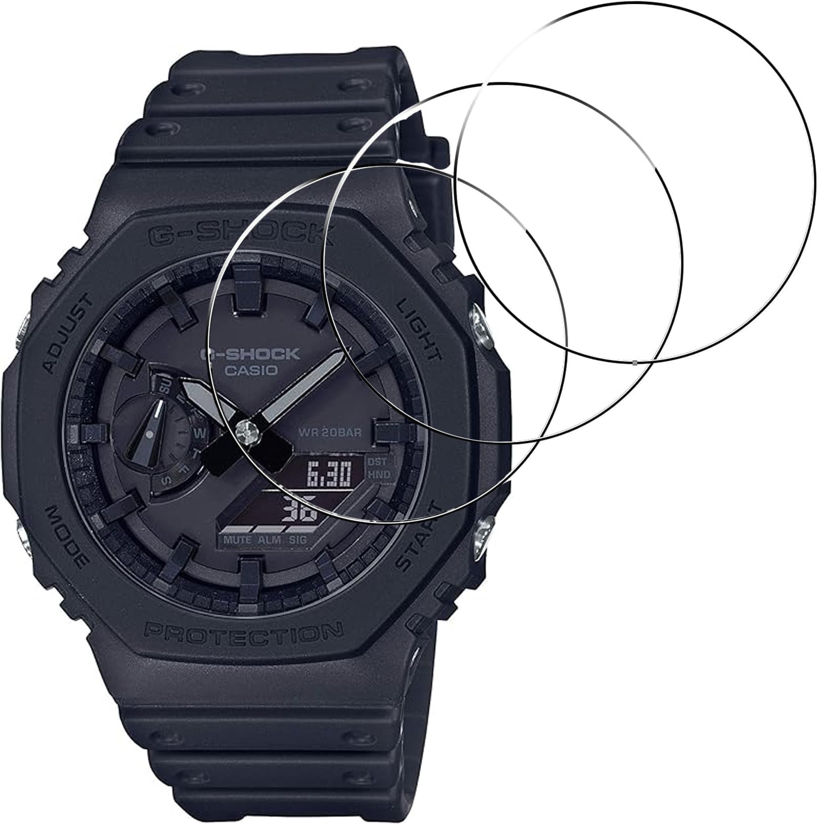Amazon.co.jp: [3セット]For CASIO 腕時計 G-SHOCK GA-2100/GA-B2100
