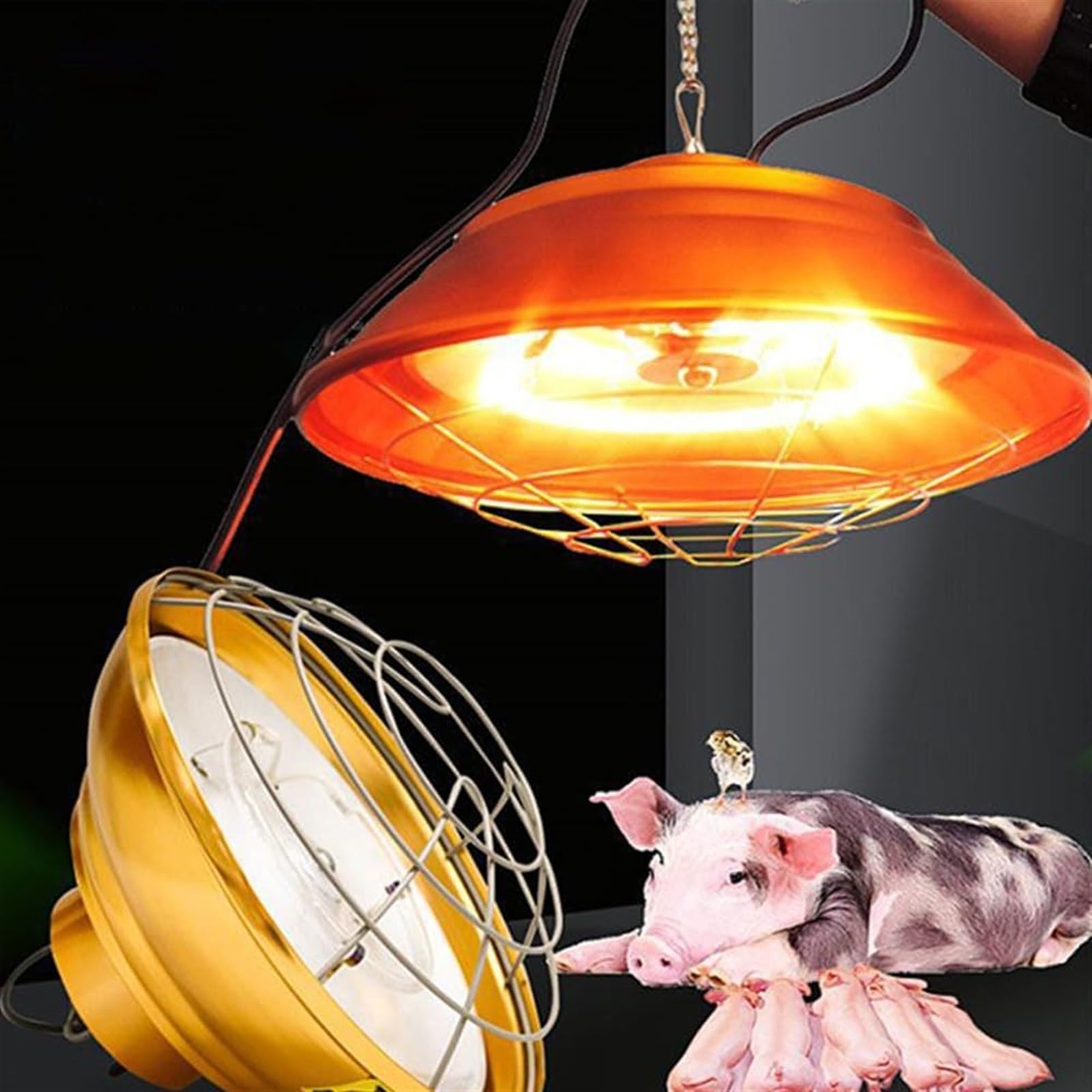 Lámpara de criadora de 36 cm de diámetro, lámpara de calor for reptiles, calentador halógeno de granja de cría, lámpara de calefacción for animales, luz de calor for criadora al aire libre for mascota