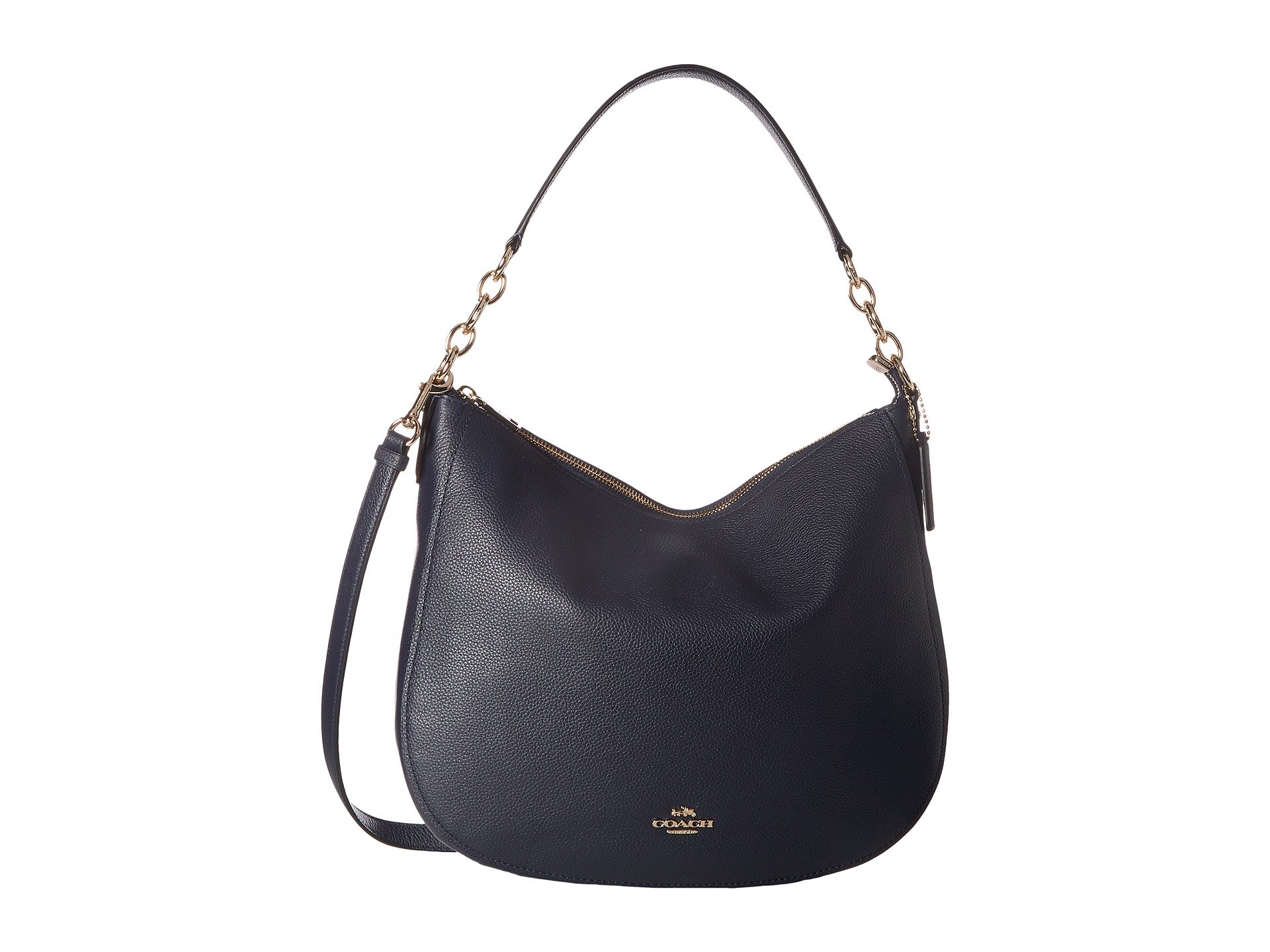 COACH Polished Pebbled Leather Chelsea 32 Hobo at Zappos.com