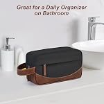 Travel Toiletry Bag for Men, Hanging Toiletry Organizer, Water Resistant Shaving Kit with Large Capacity for Travel Accessories, Black, Medium, Black
