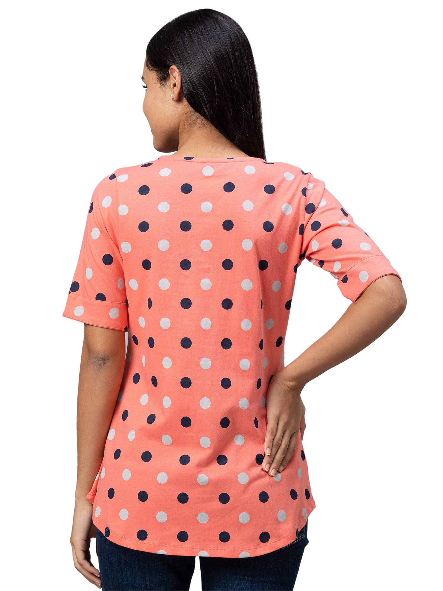 AV2 Printed Women Maternity Feeding Top Peach X-Large 8054 1