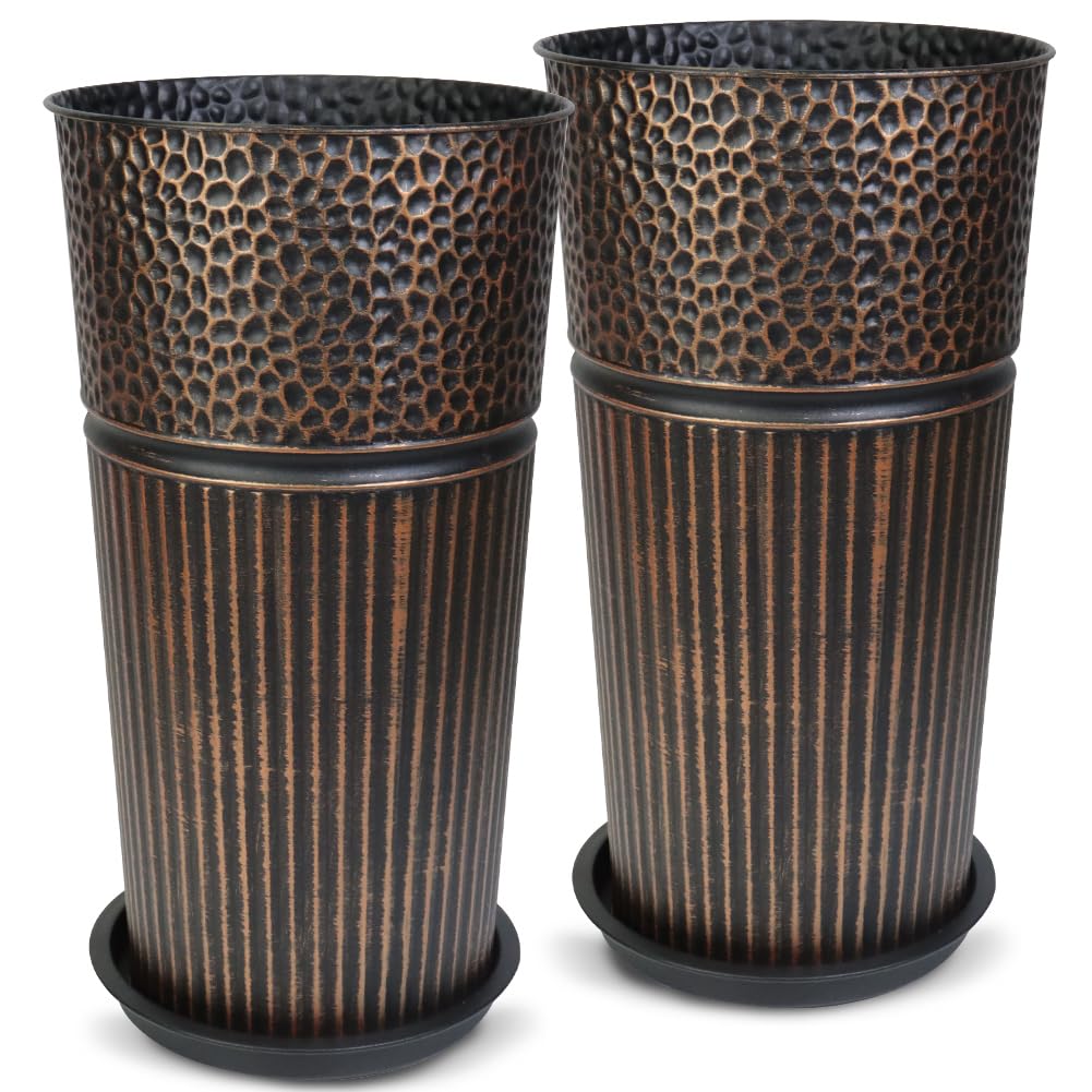 Megawodar 17 Antique Copper Tapered Planter