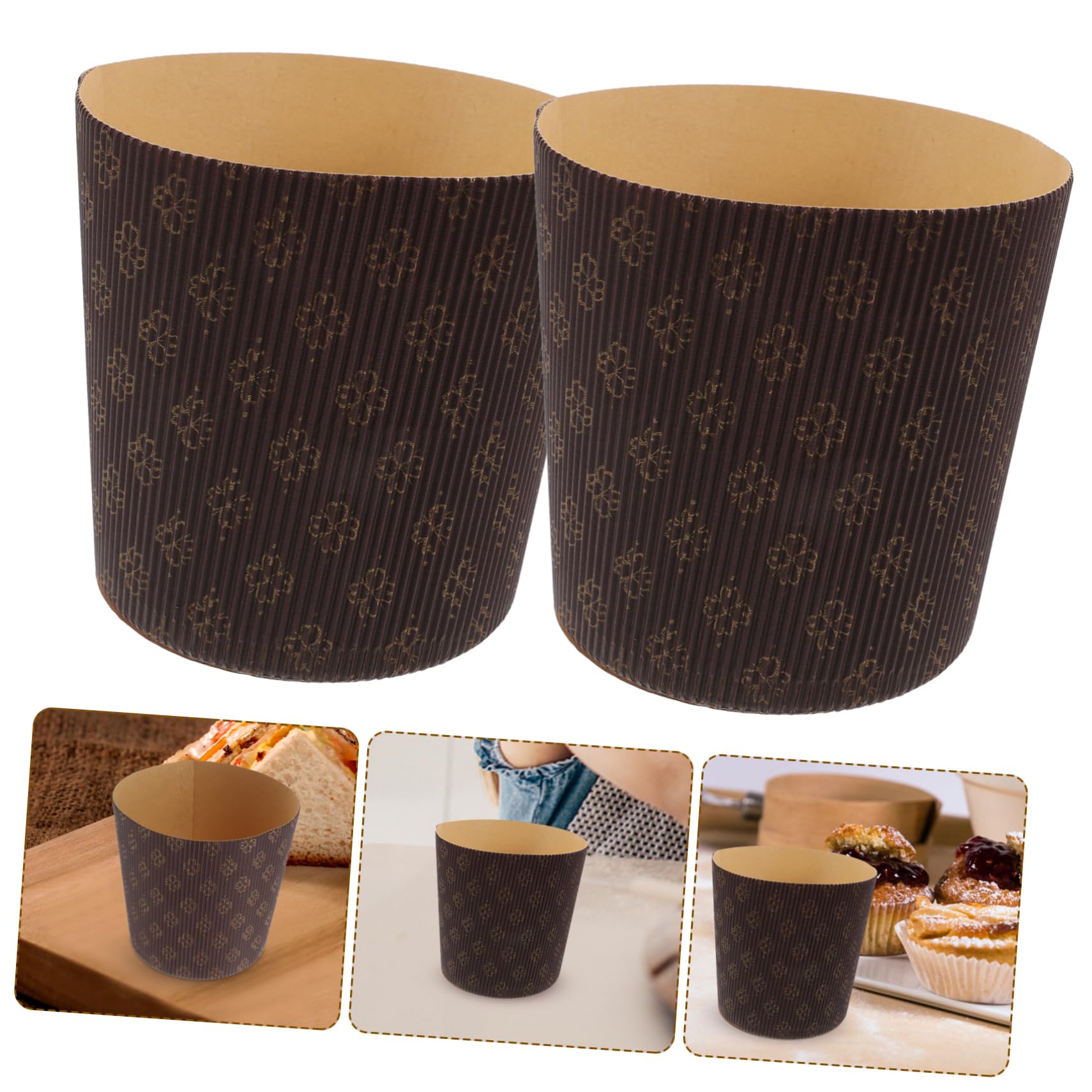 Moldes de Papel para Panettone 25 Piezas Marrón, Papel