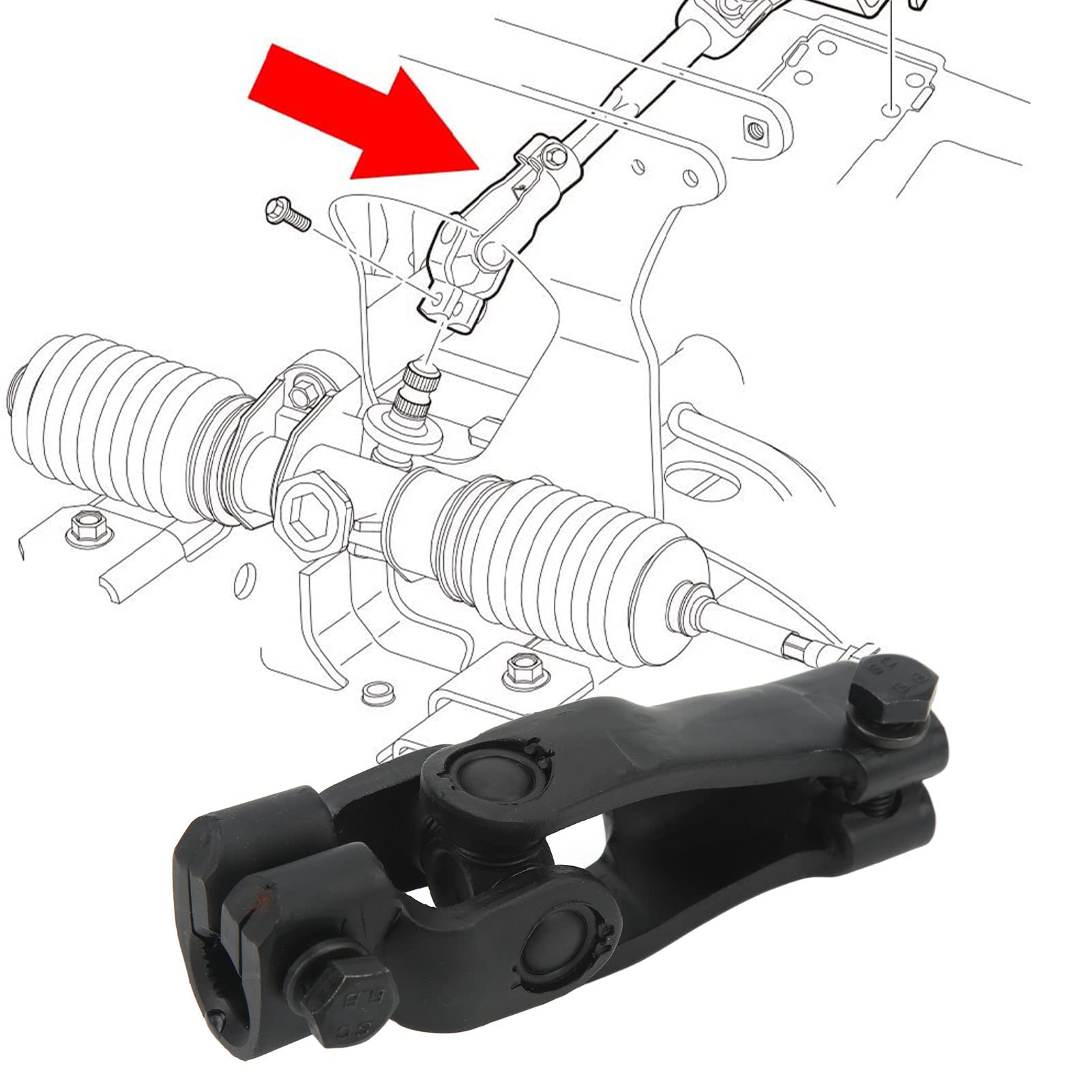 Keenso Ensamblaje de Yugo Inferior de Dirección de Aleación de Metal Duradero 103810201 para Carros Eléctricos de Gas Precedente de Club Car 2004 Up
