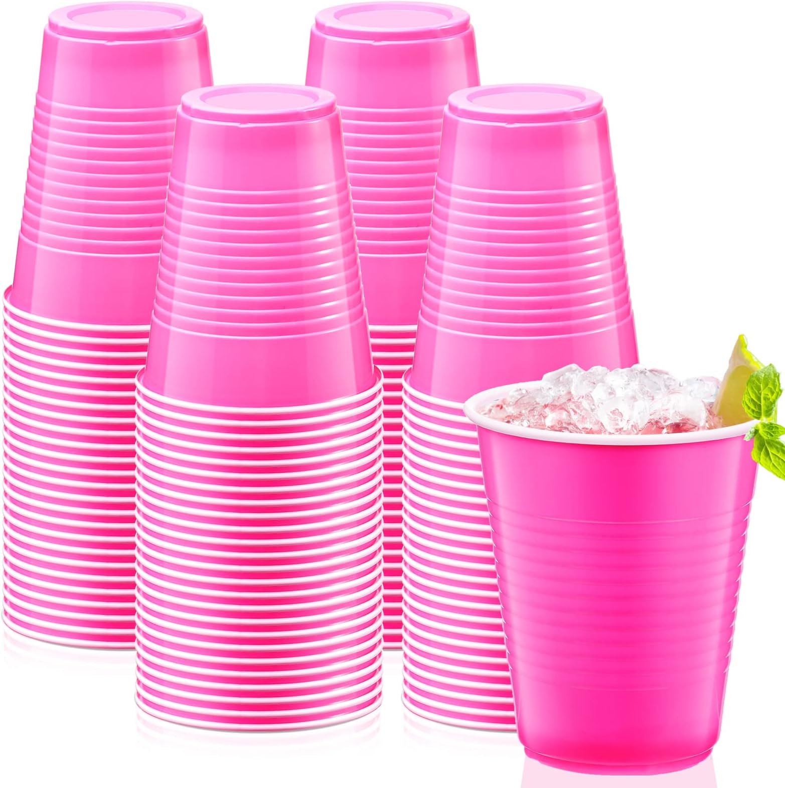 Zubebe 100 Pack 18oz Plastic Cups, Disposable Plastic Cups