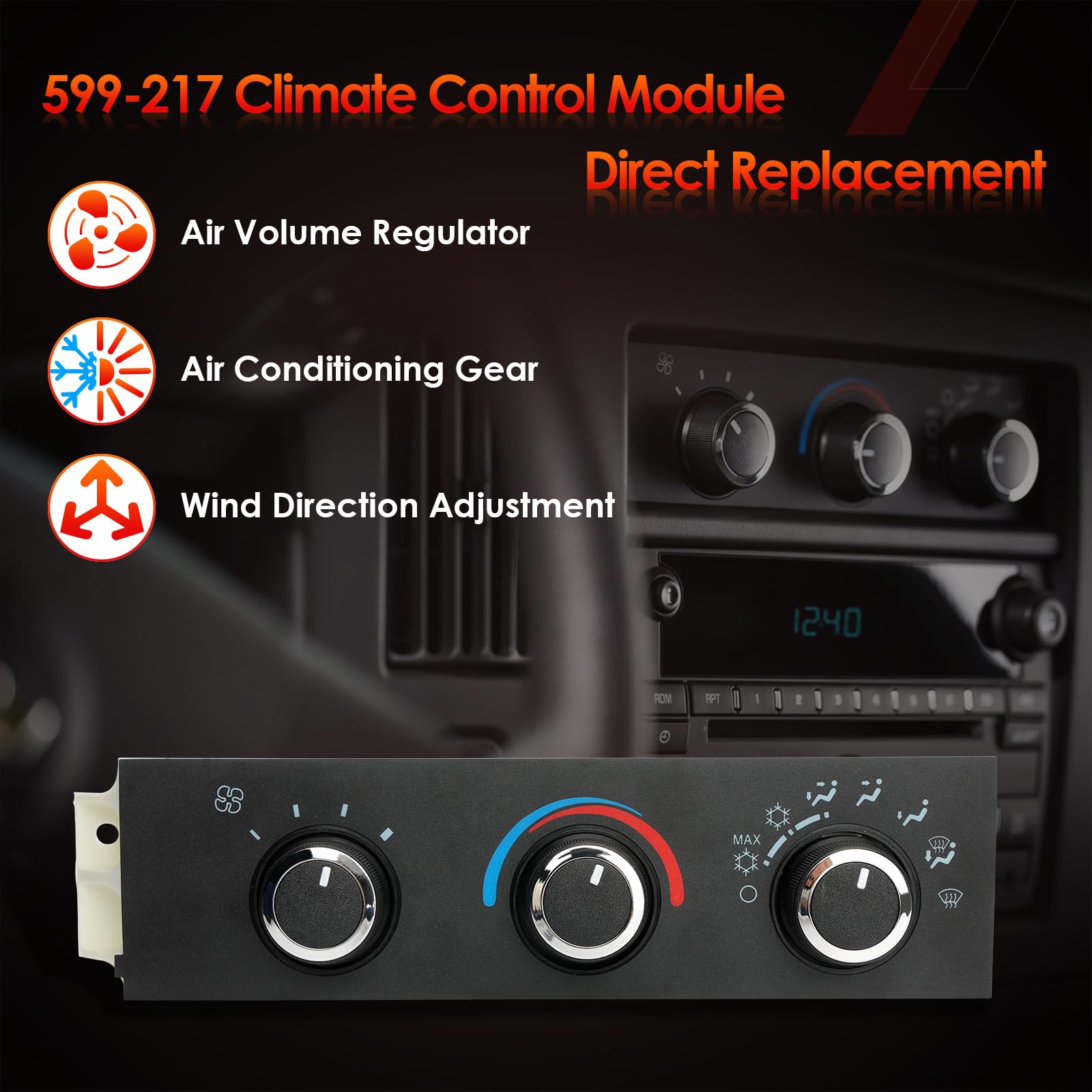 Snapklik.com : 599-217 Front Climate Control Module A/C Heater Air ...