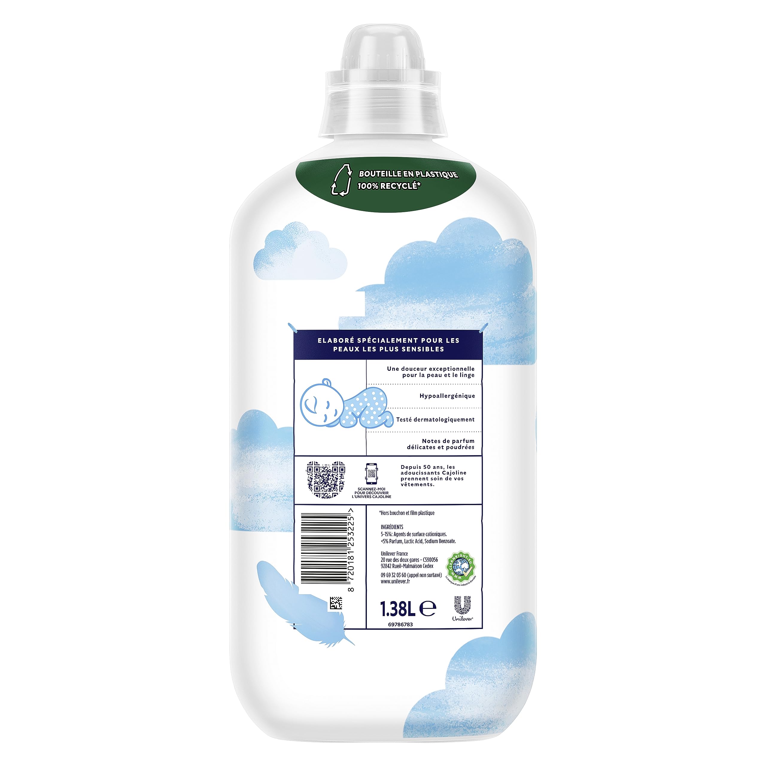 CAJOLINE - Suavizante en botella - 360 lavados - el original hipoalergénico - fragancia suave y pura - adecuado para pieles sensibles (lote prOMO de 6 x 60)