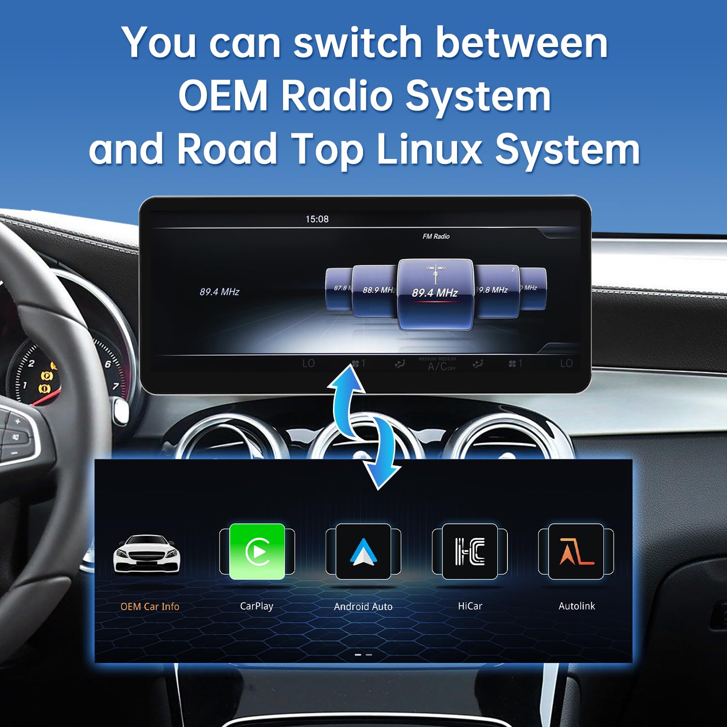 Amazon.co.jp: Road Top 12.3インチ 車用タッチスクリーン ワイヤレス